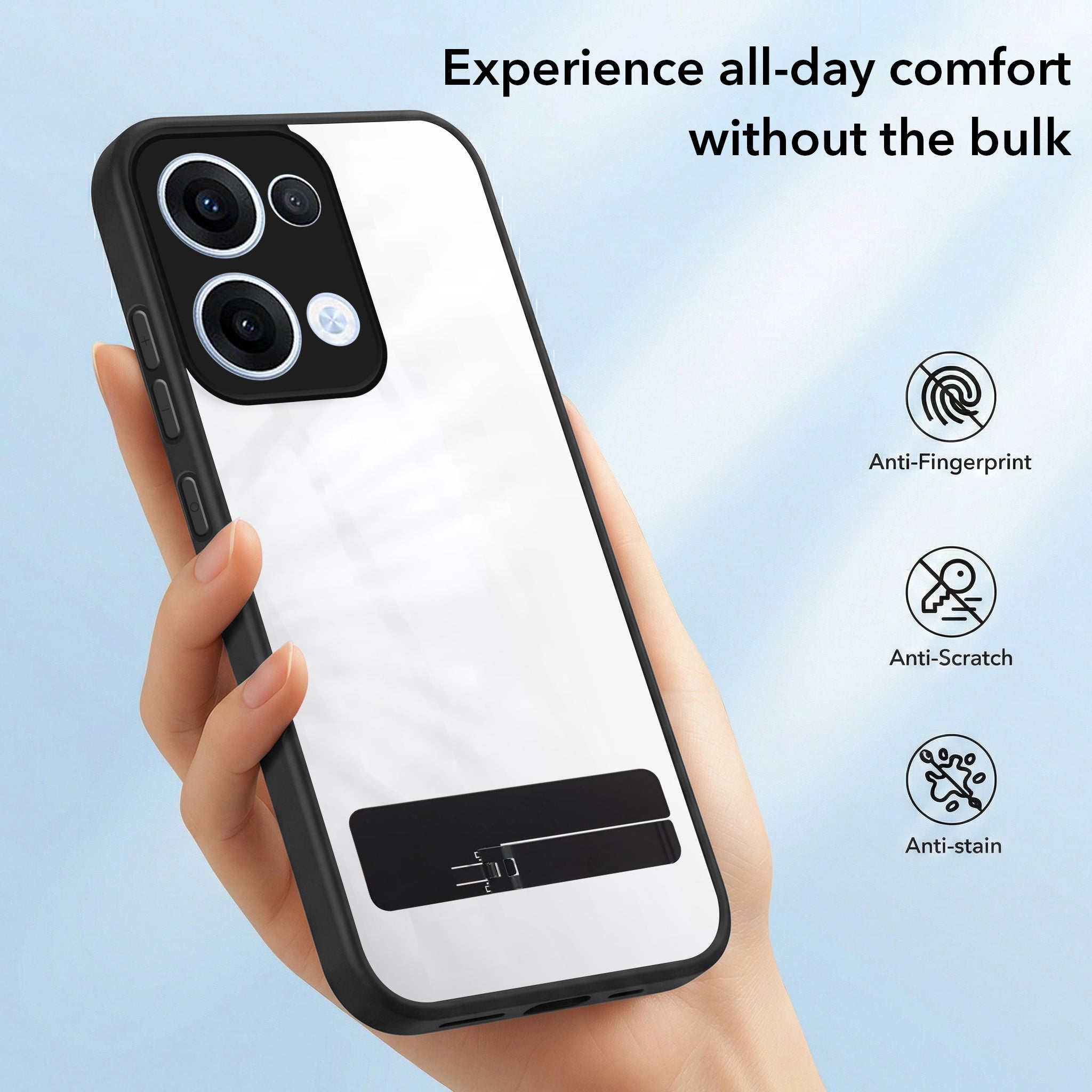 For Oppo Reno13 5G | Oppo Reno 13 5G Back Cover Case (Built-in Stand | Lifetime Anti Yellow | Kickstand Shockproof | Camera Protection | MagSafe Compatible)