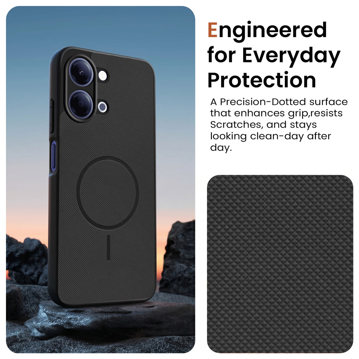 For Vivo Y05 4G Back Cover Case PU Leather (Texture Grip Design | Professional Minimalist | Camera Protection | Soft and Flexible)