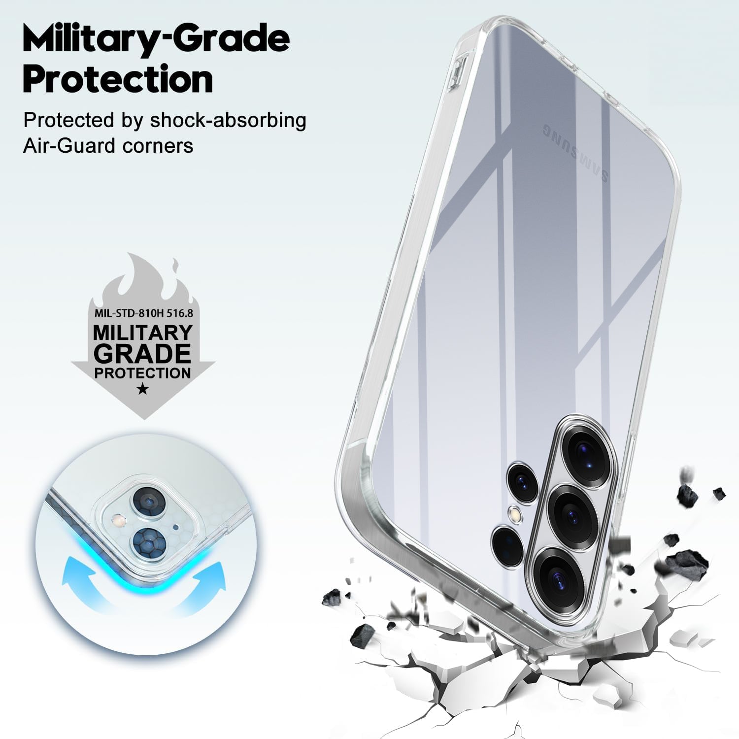 For Samsung Galaxy S26 Ultra Back Cover Case Silicone (Clear Shockproof Case with Camera Protection | Soft and Flexible | Transparent)