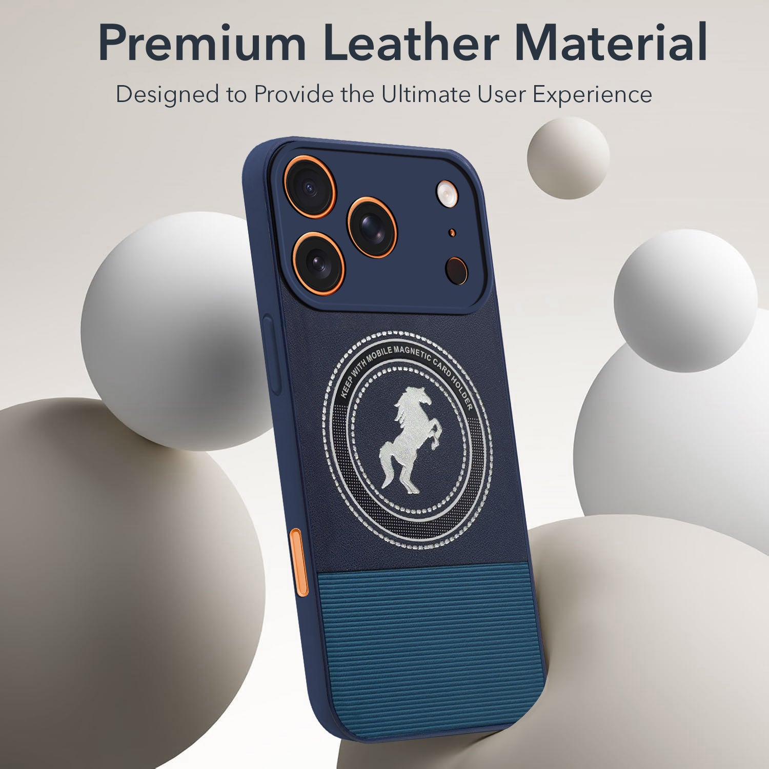 For Apple iPhone 17 Pro Back Cover Case PU Leather Finish (Professional Minimalist Texture | MagSafe Compatile | Camera Protection | Sleek Sober Formal)