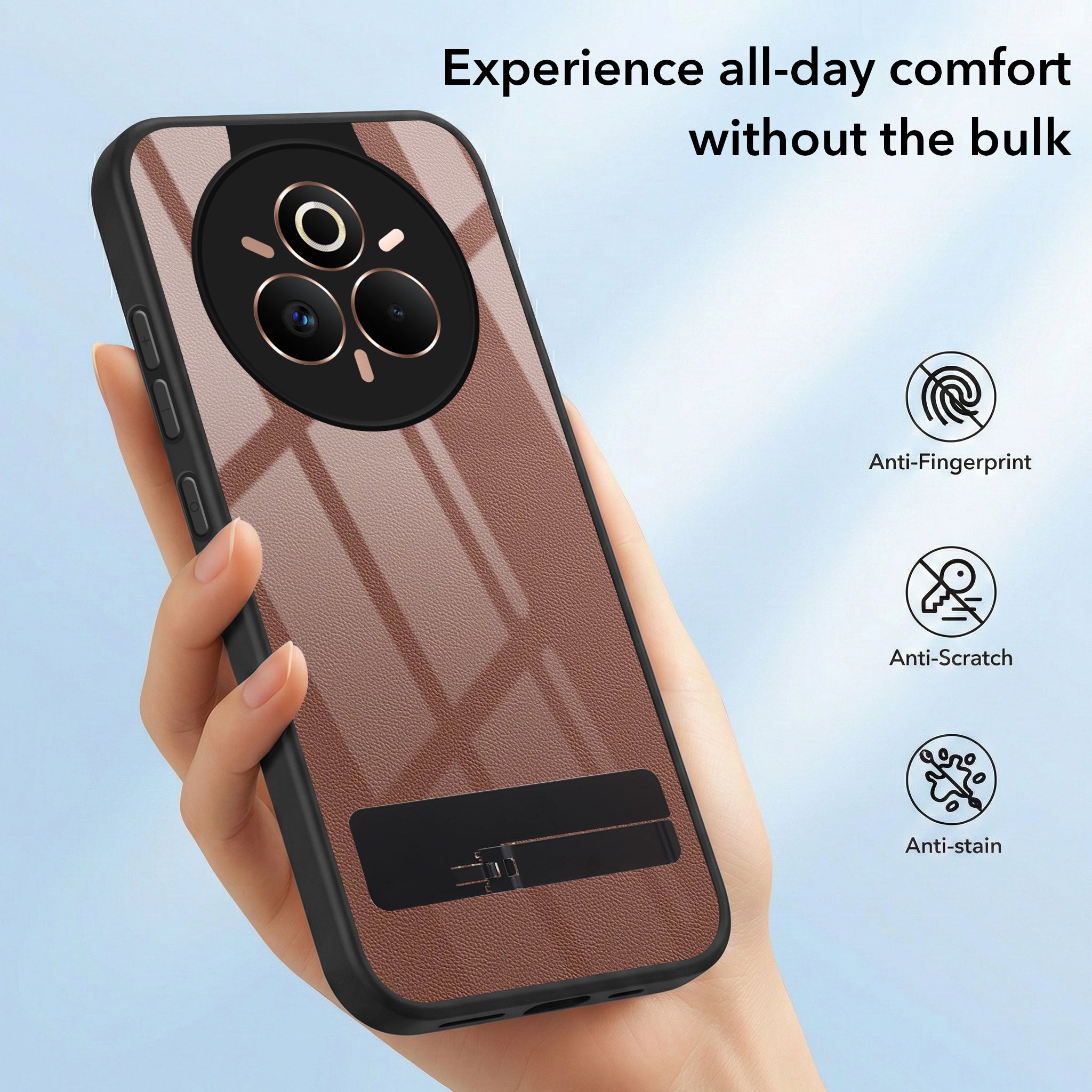 For Realme P3 Pro Back Cover Case (Built-in Stand | Lifetime Anti Yellow | Kickstand Shockproof | Camera Protection | MagSafe Compatible)