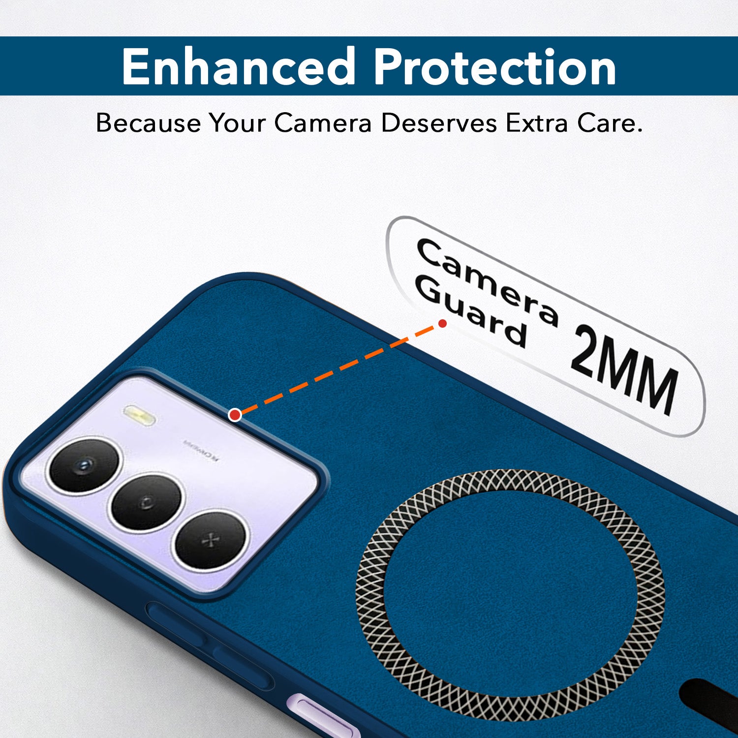 For Realme Narzo 80 Lite 5G Back Cover Case Leather Finish (MagSafe Compatible Wireless Charging | Soft Touch | Camera Bump Protection)