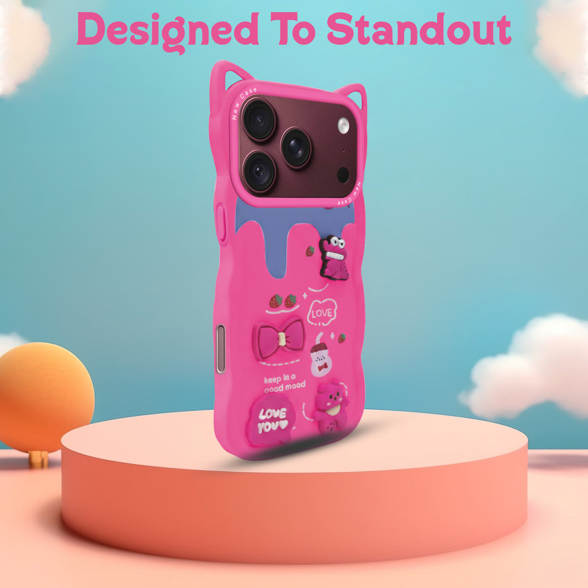 For Apple iPhone 18 Pro Max Back Case Cover Strap (3D Embossed Figures | Strap Holder | 360* Soft Cushion with Camera Bump)