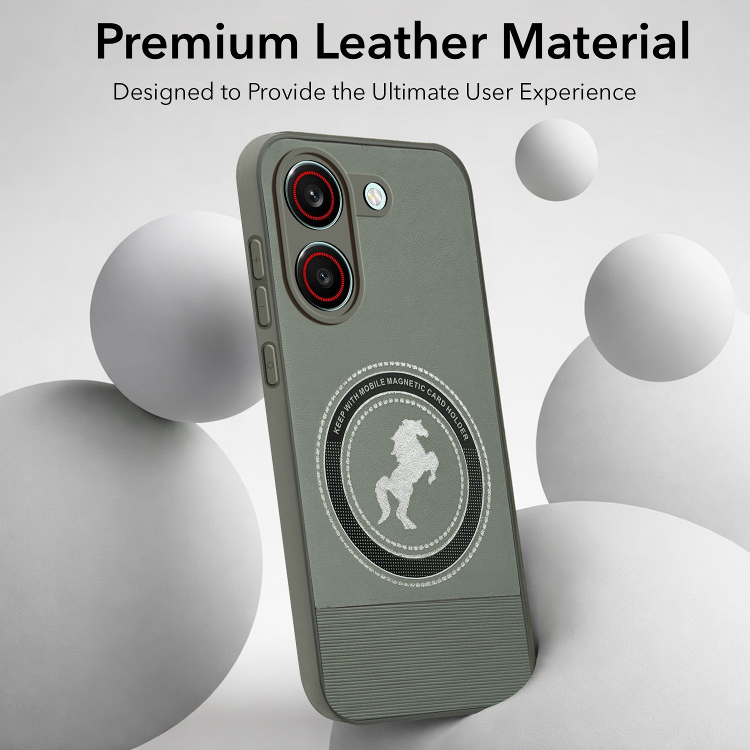 For Redmi Turbo 5 Back Cover Case PU Leather Finish (Professional Minimalist Texture | MagSafe Compatile | Camera Protection | Sleek Sober Formal)