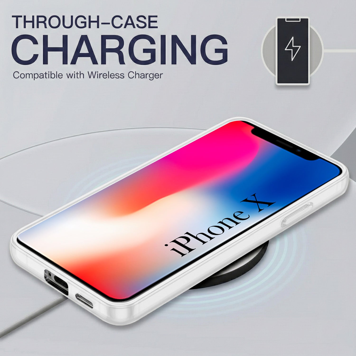 For Apple iPhone X Back Cover Case Silicone (Slim Paper Thin | Camera Protection Bump | Minimalist Professional | Soft Flexible)