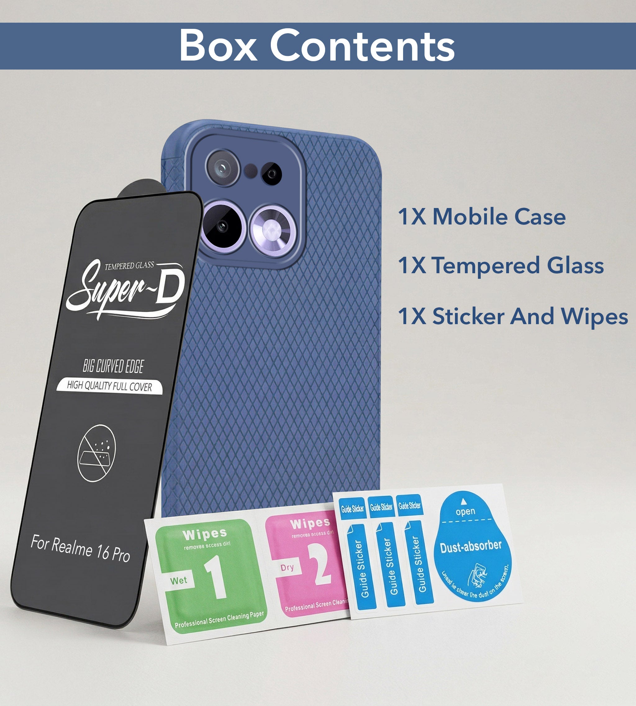 For Realme 16 Pro Combo with Back Cover and 9H Tempered Glass (Liquid Silicone | Camera Protection | Oleophobic Coating Screen Glass)