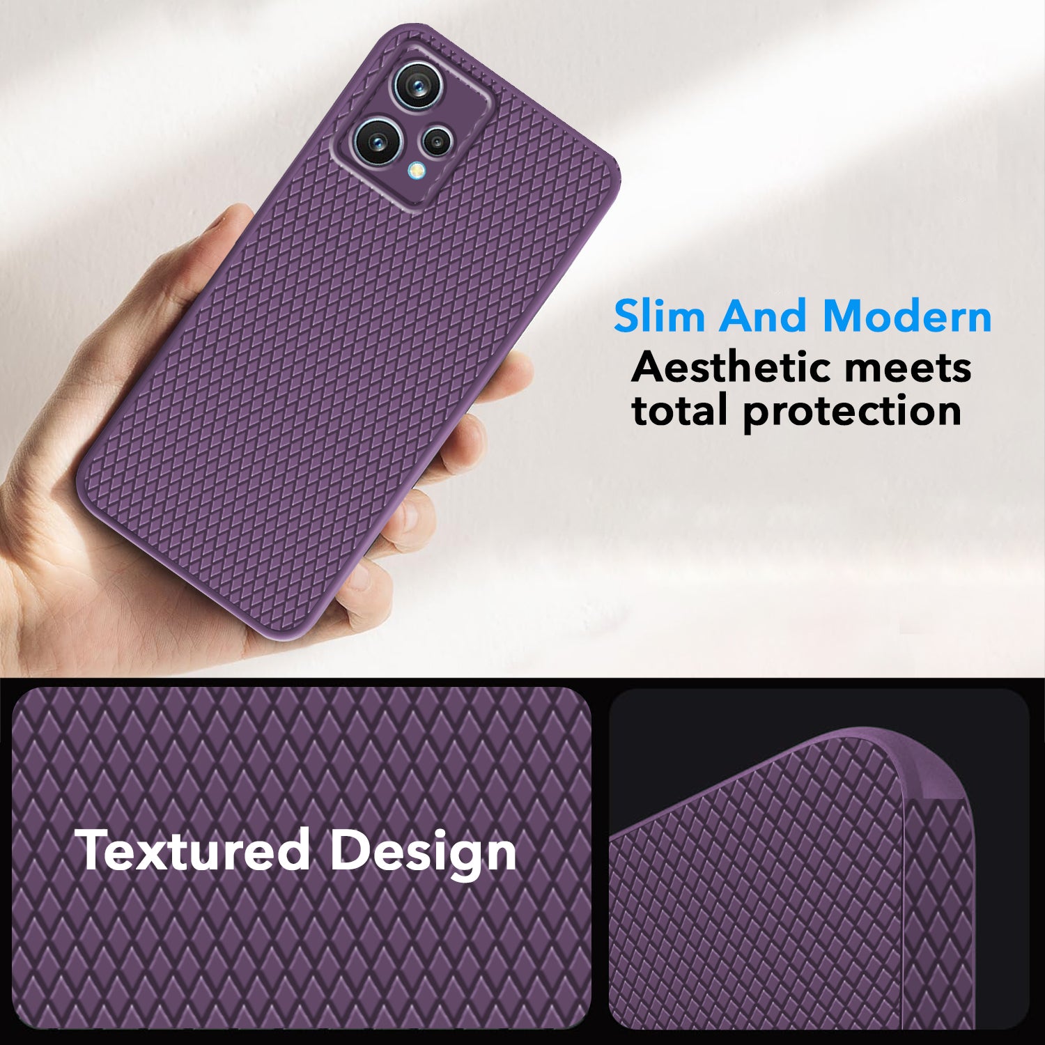 For Realme Narzo 50 Pro Back Cover Case (Liquid Silicone | Side Grip | Camera Protection)