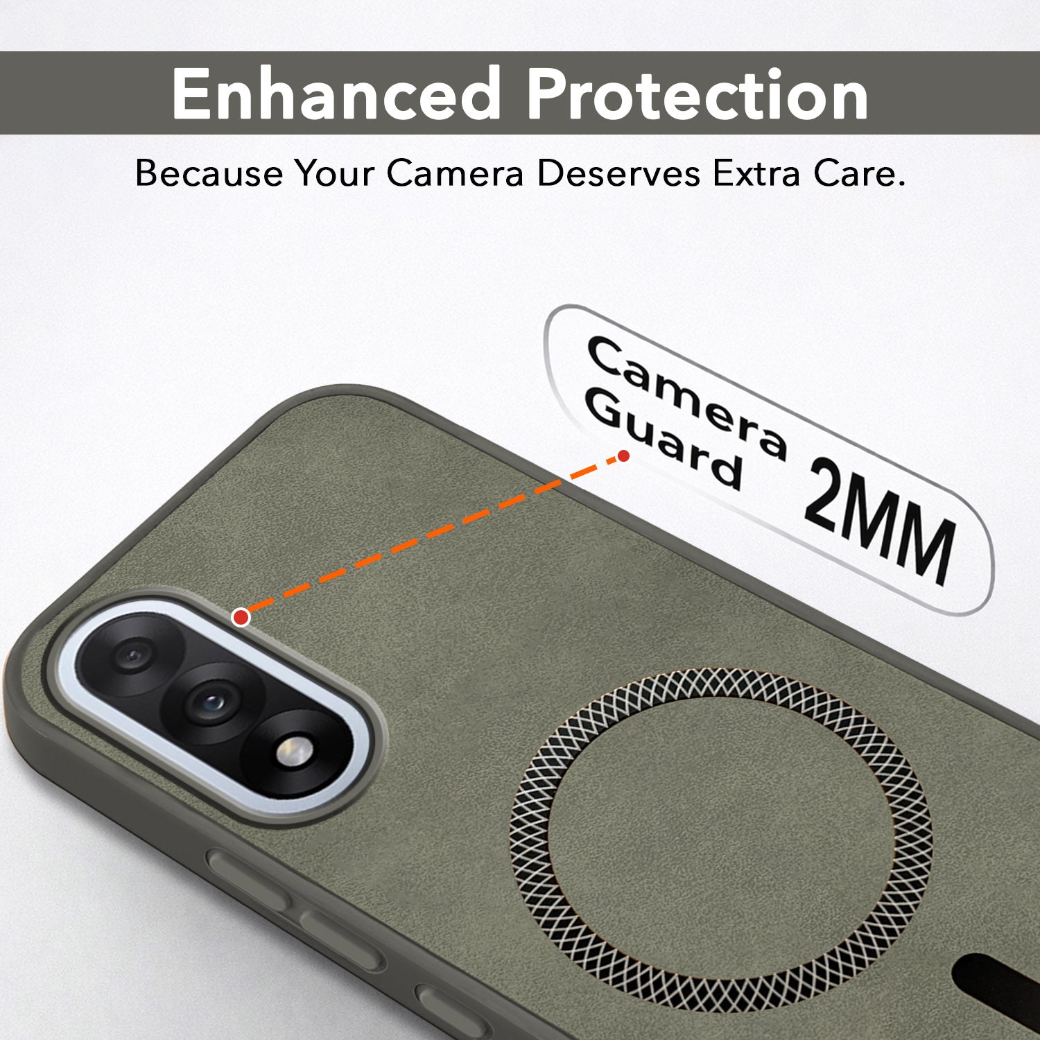 For Oneplus Nord 5 Back Cover Case Leather Finish (MagSafe Compatible Wireless Charging | Soft Touch | Camera Bump Protection)
