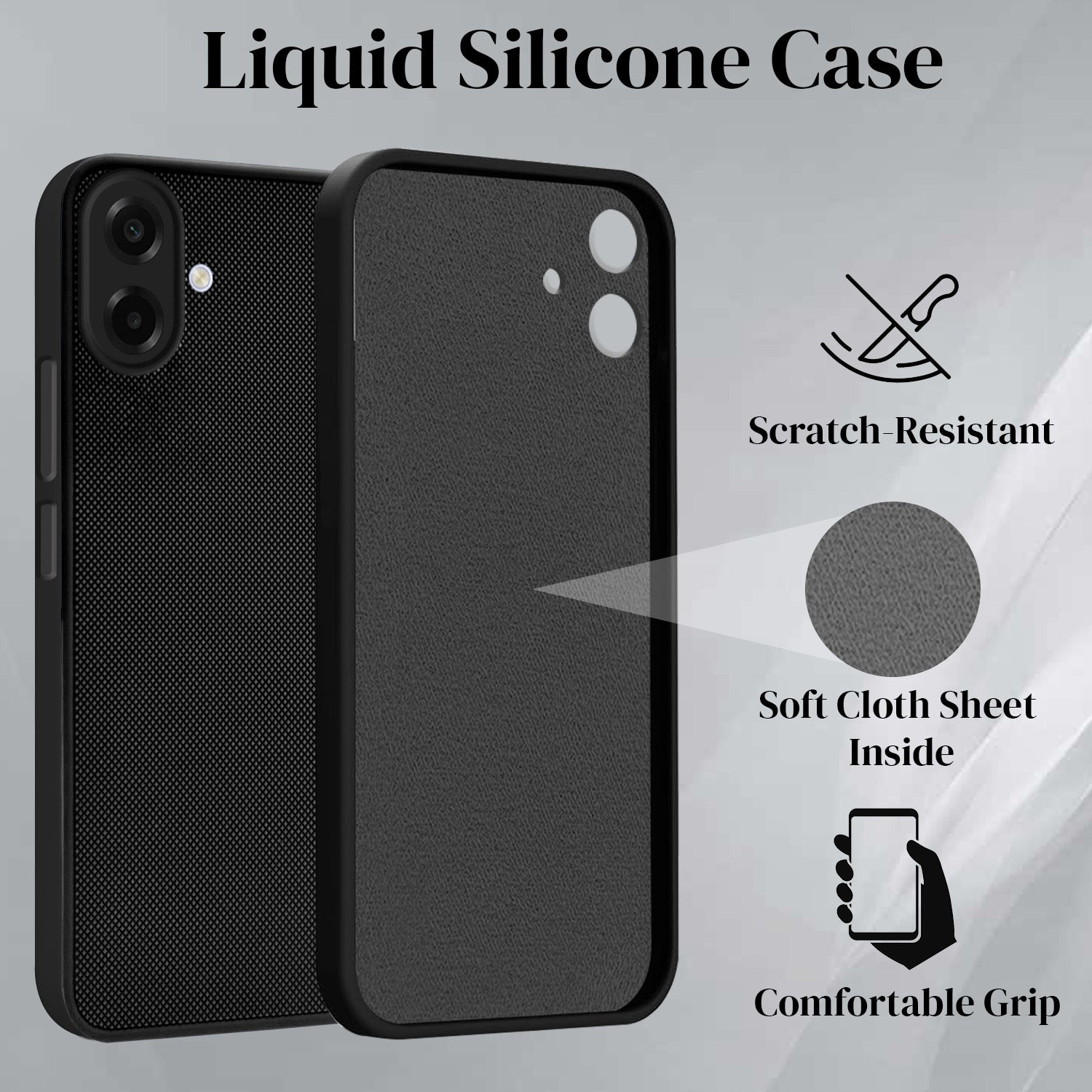 For Samsung Galaxy A07 5G Back Cover Case (Textured Grip Design | Micro-Fiber Cloth Inside | Slim and Light Weight | Soft Touch and Feel)