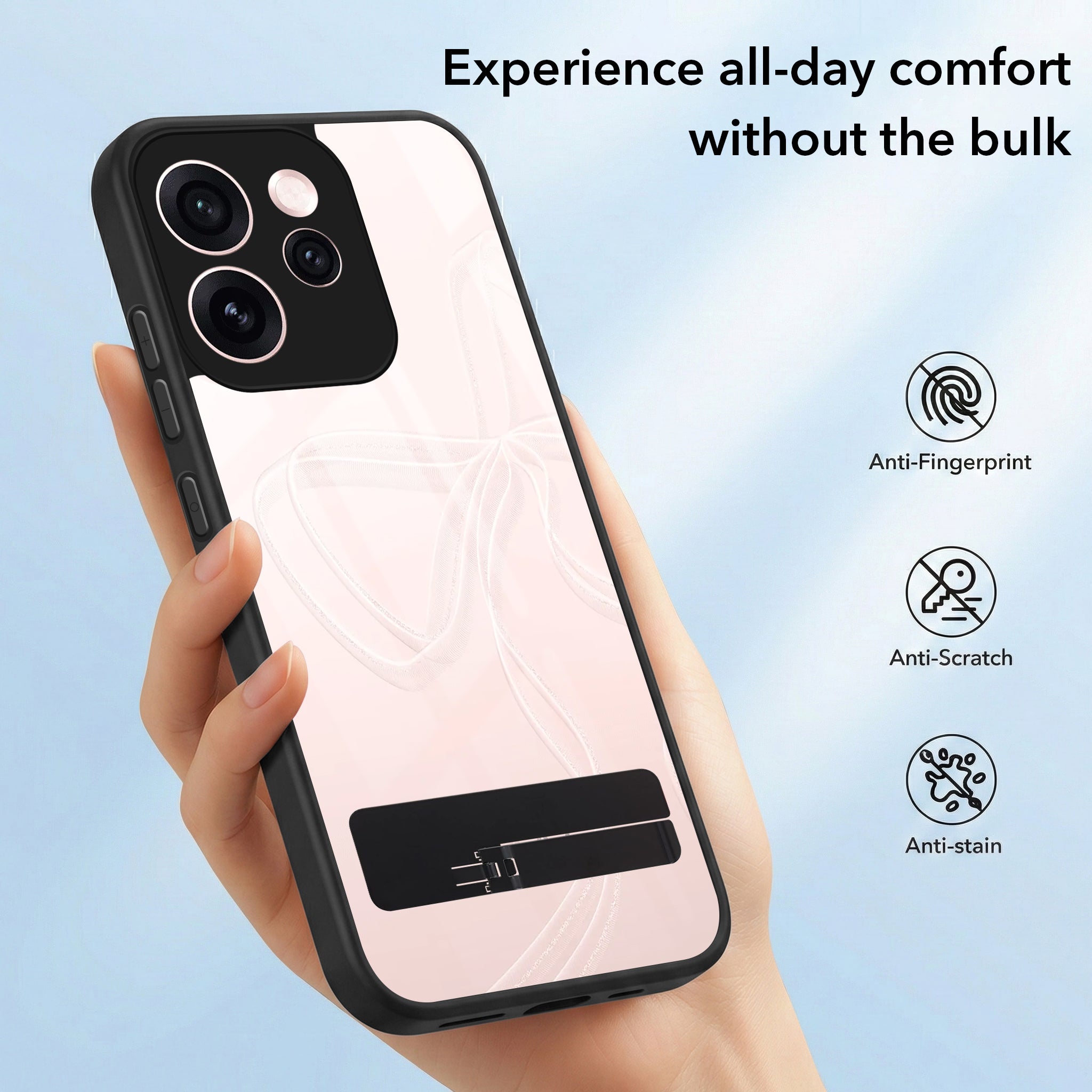 For Oppo Reno15 Pro Mini 5G | Oppo Reno 15 Pro Mini 5G Back Cover Case (Built-in Stand | Lifetime Anti Yellow | Kickstand Shockproof | Camera Protection | MagSafe Compatible)