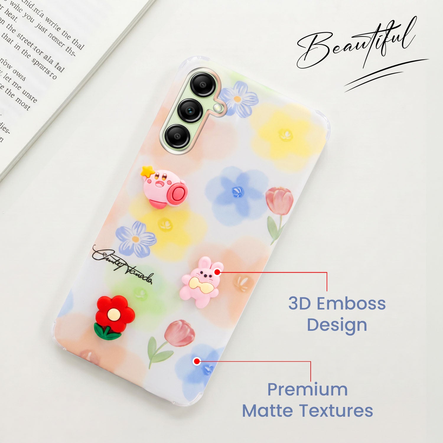 For Samsung Galaxy A14 4G | 5G Back Cover Case (3D Cute Cartoons | Hard Back Side Soft | Matte Premium Finish | HD Printing)