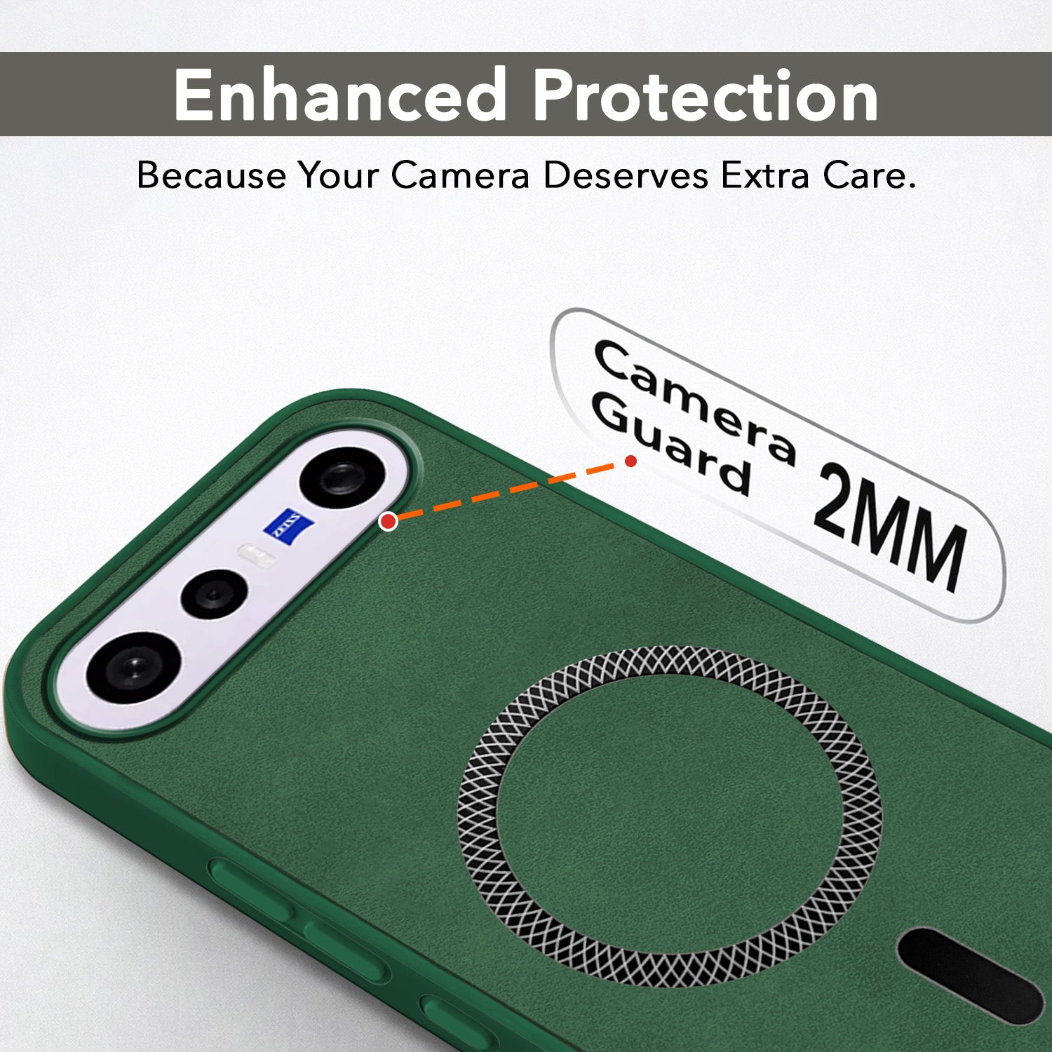 For Vivo X300 FE Back Cover Case Leather Finish (MagSafe Compatible Wireless Charging | Soft Touch | Camera Bump Protection)