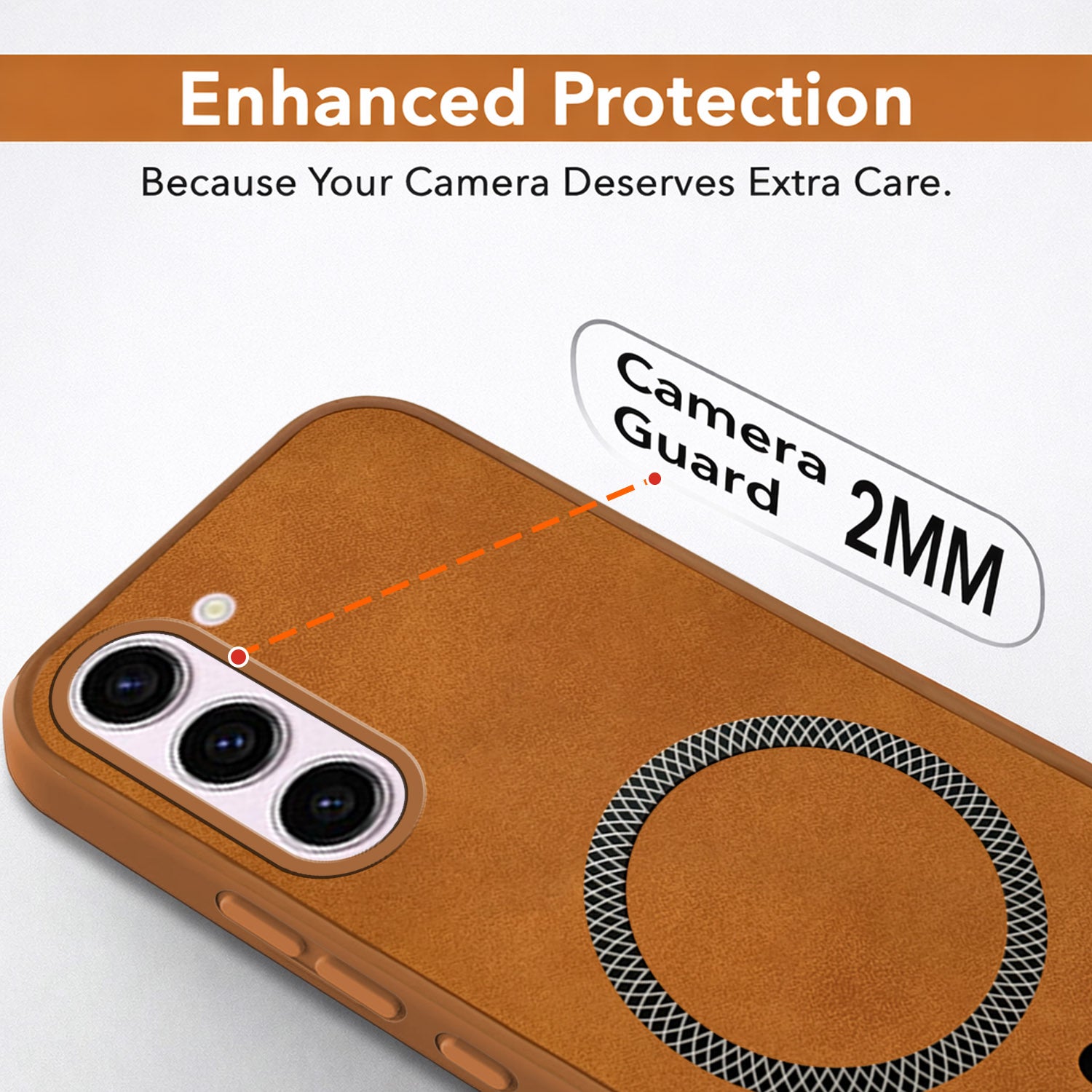 For Samsung Galaxy S23 5G Back Cover Case (Sleek Leather Finish | MagSafe Compatible Wireless Charging | Camera Bump Protection)