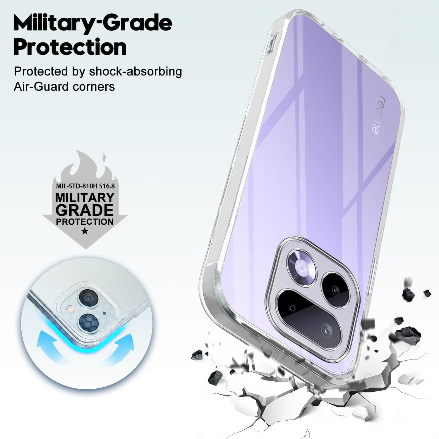 For Realme 16 Pro Back Cover Case Silicone (Clear Shockproof Case with Camera Protection | Soft and Flexible | Transparent)