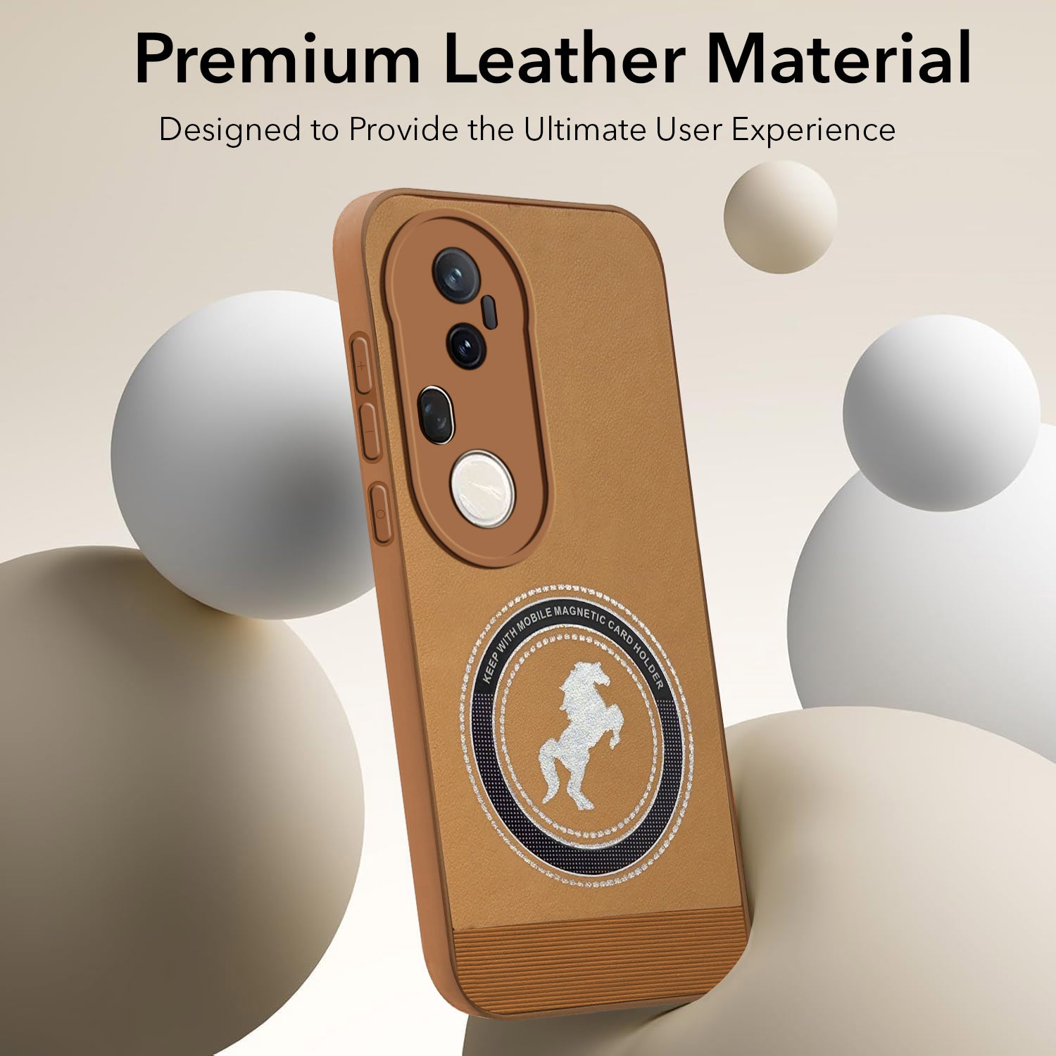 For Vivo T4 Ultra Back Cover Case PU Leather Finish (Professional Minimalist Texture | MagSafe Compatile | Camera Protection | Sleek Sober Formal)