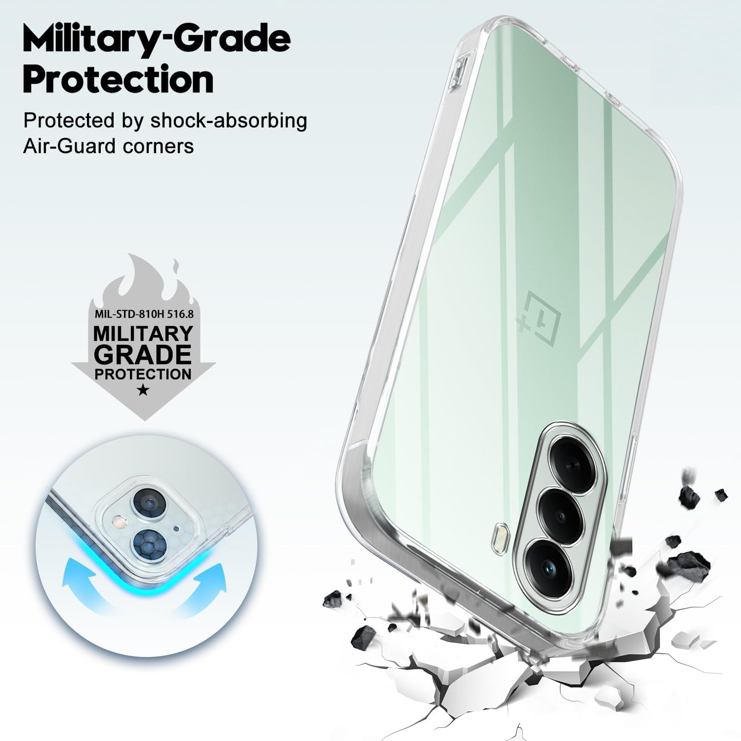For OnePlus Nord CE 6 Lite Back Cover Case Silicone (Clear Shockproof Case with Camera Protection | Soft and Flexible | Transparent)