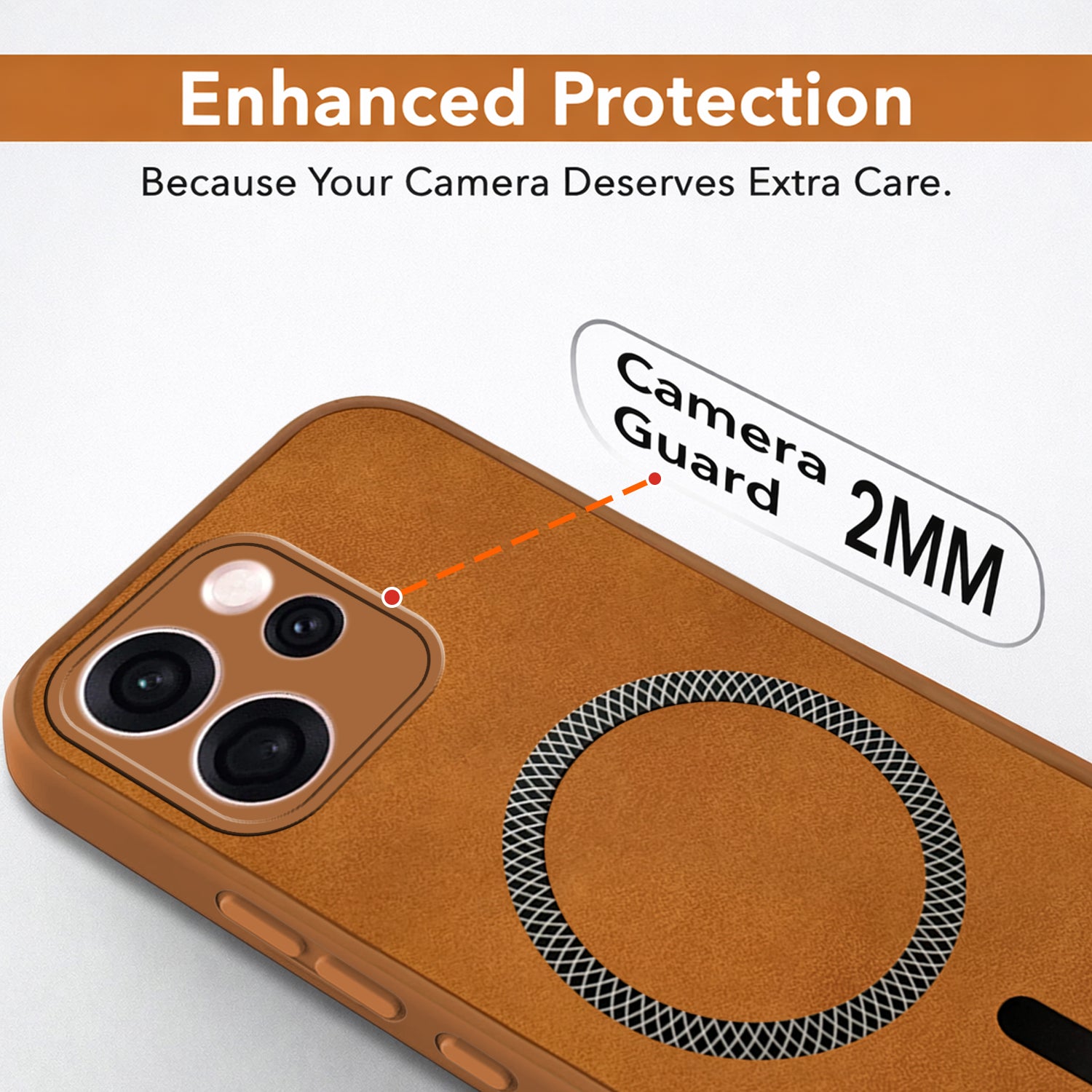 For Oppo Reno15 Pro Mini 5G | Oppo Reno 15 Pro Mini 5G Back Cover Case  Leather Finish  (MagSafe Compatible Wireless Charging | Soft Touch | Camera Bump Protection)