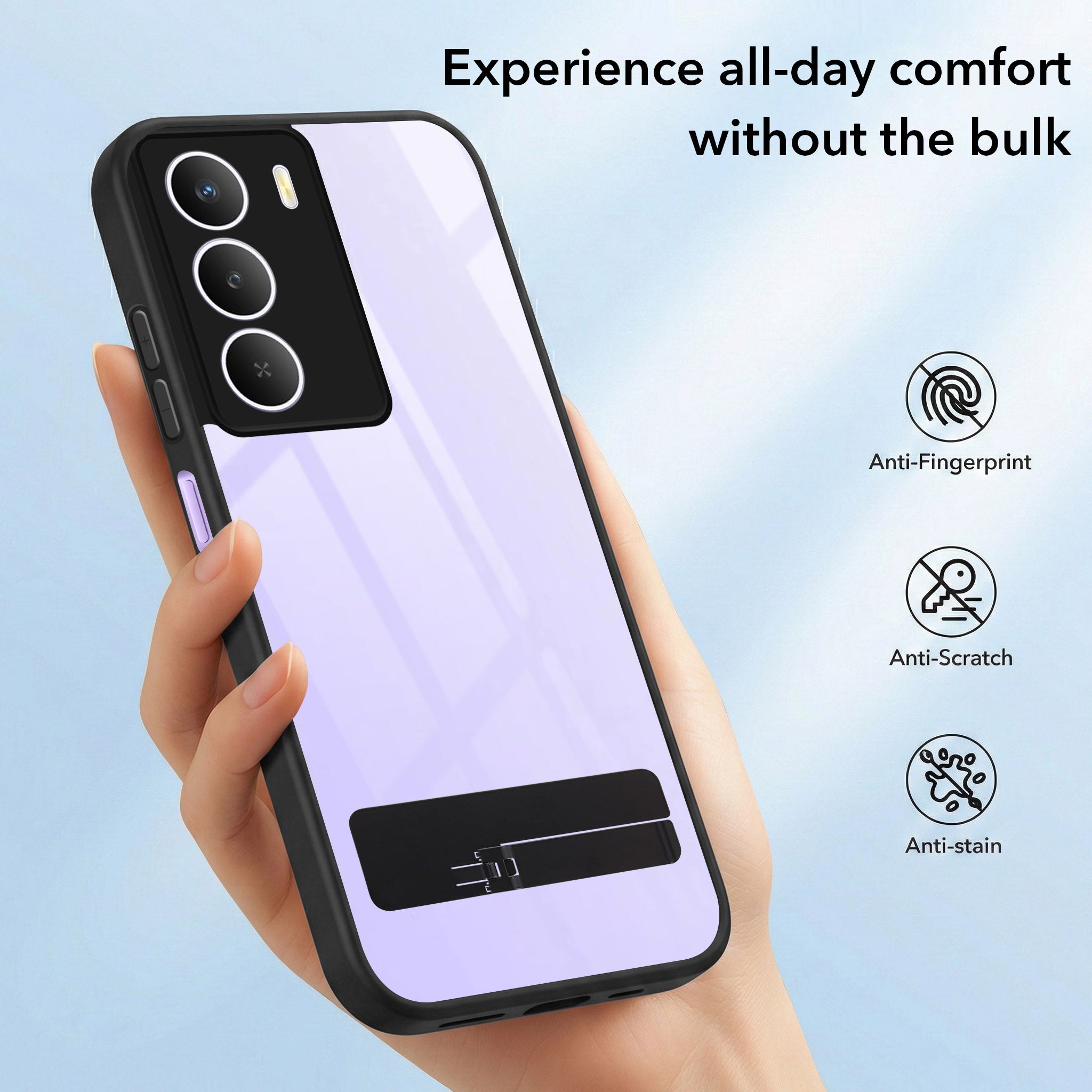 For Realme Narzo 80 Lite 5G Back Cover Case (Built-in Stand | Lifetime Anti Yellow | Kickstand Shockproof | Camera Protection | MagSafe Compatible)