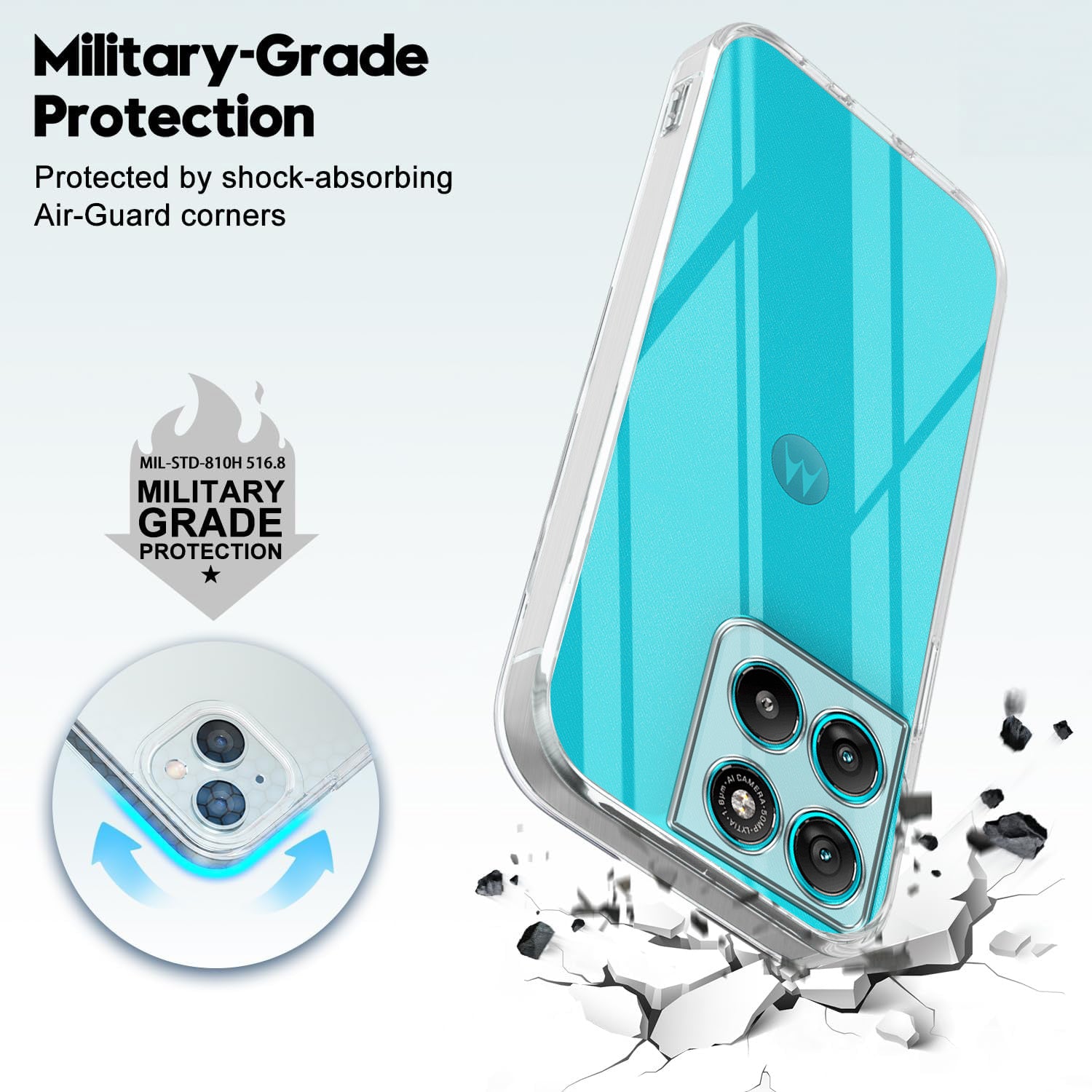 For Motorola Moto G67 Power | G57 Power Silicone Back Cover Case (Clear Shockproof Case with Camera Protection | Soft and Flexible | Transparent)