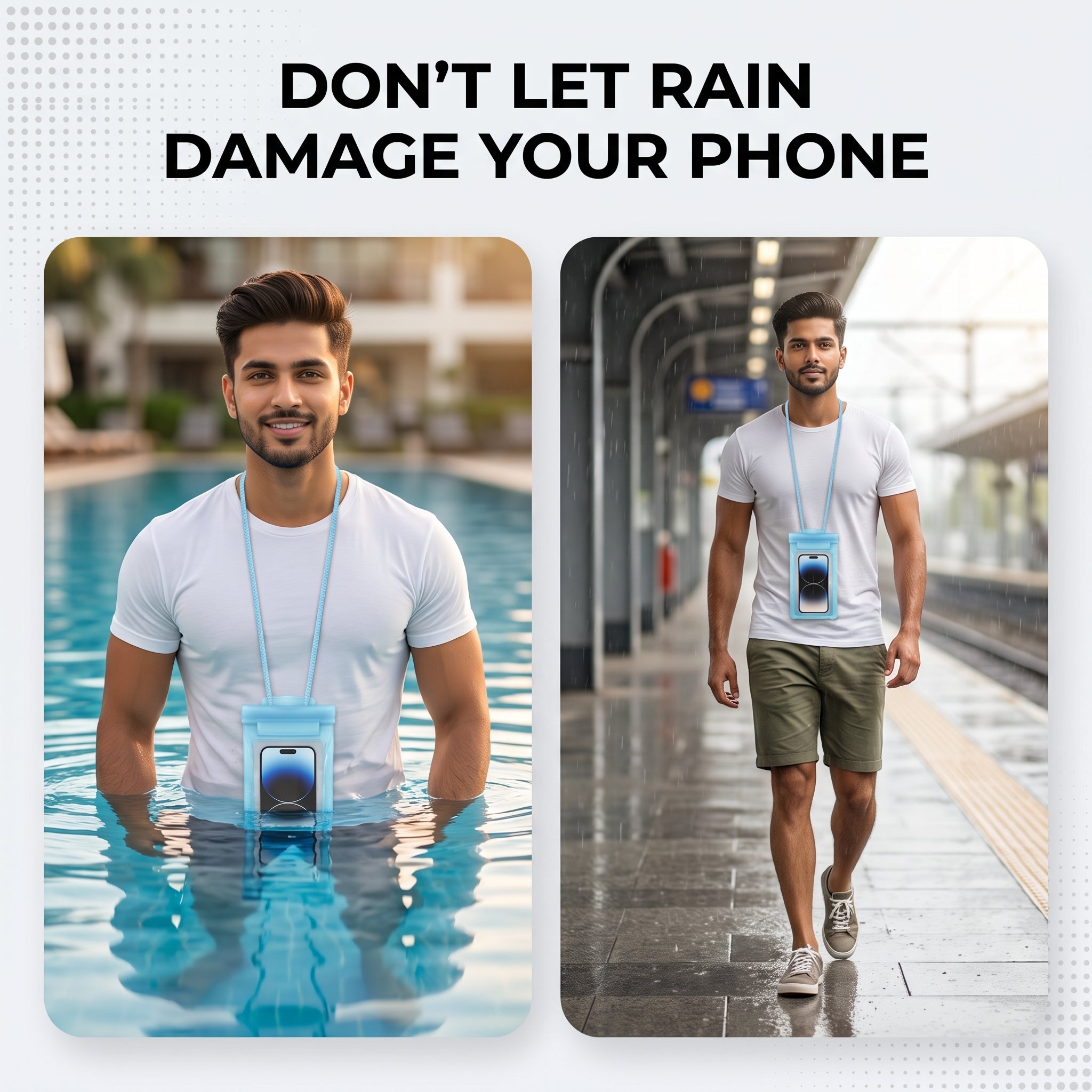 Waterproof Mobile Pouch with Adjustable Lanyard | Underwater Touch Screen Waterproof Phone Case