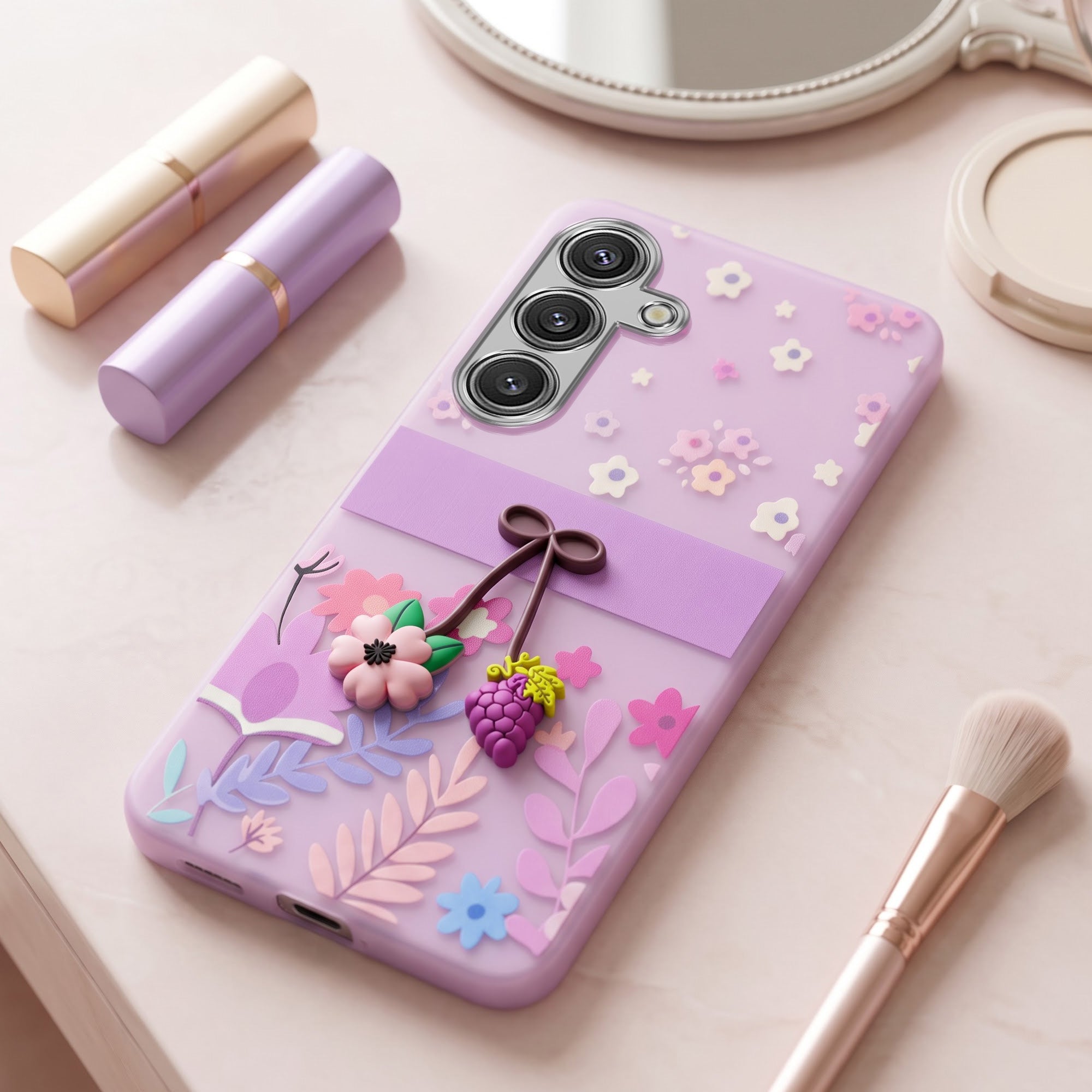 For Samsung Galaxy S24 Back Cover Case (3D Cute Cartoons | Hard Back Side Soft | Matte Premium Finish | HD Printing) (Copy)