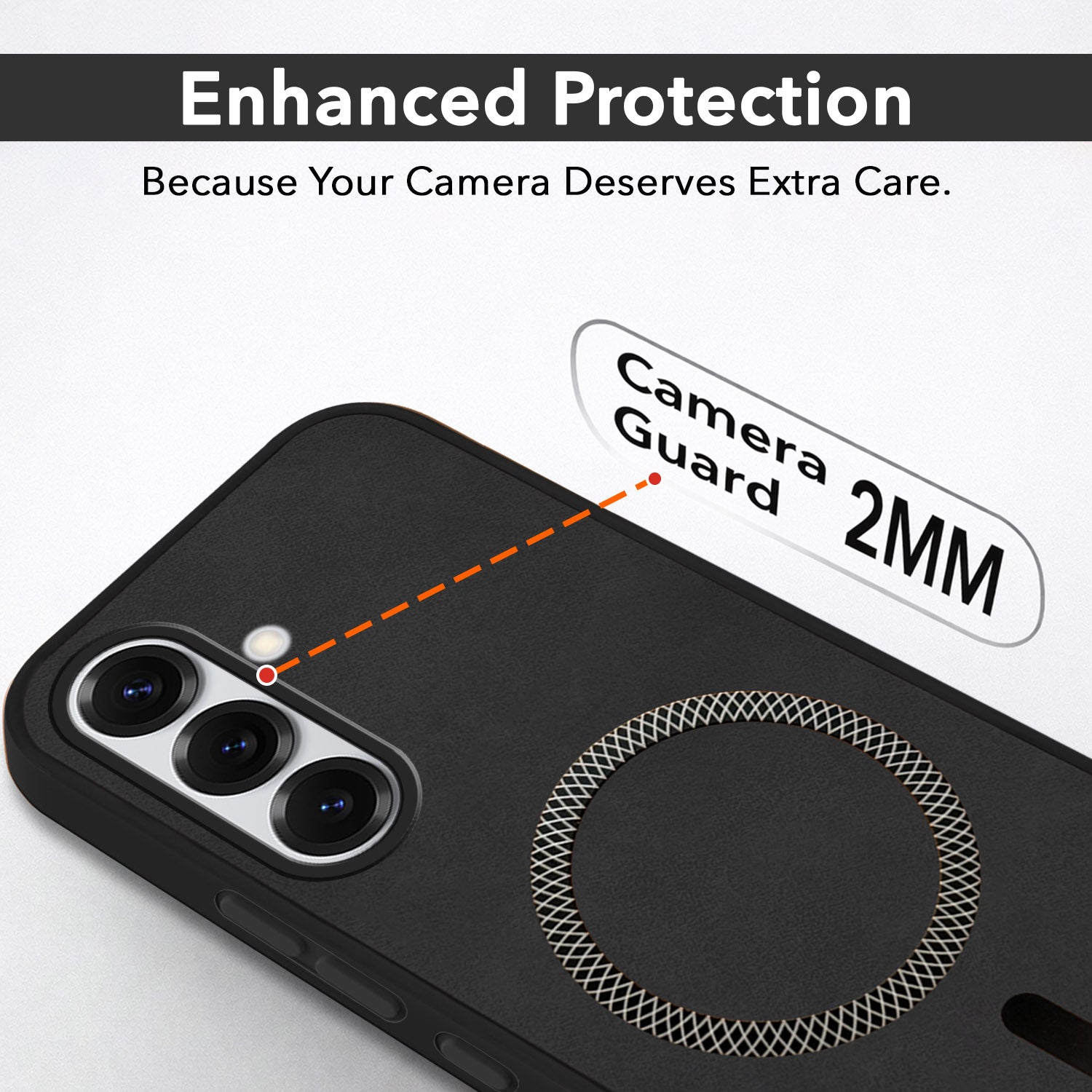 For Samsung Galaxy S25 Back Cover Case (Sleek Leather Finish | MagSafe Compatible Wireless Charging | Camera Bump Protection)