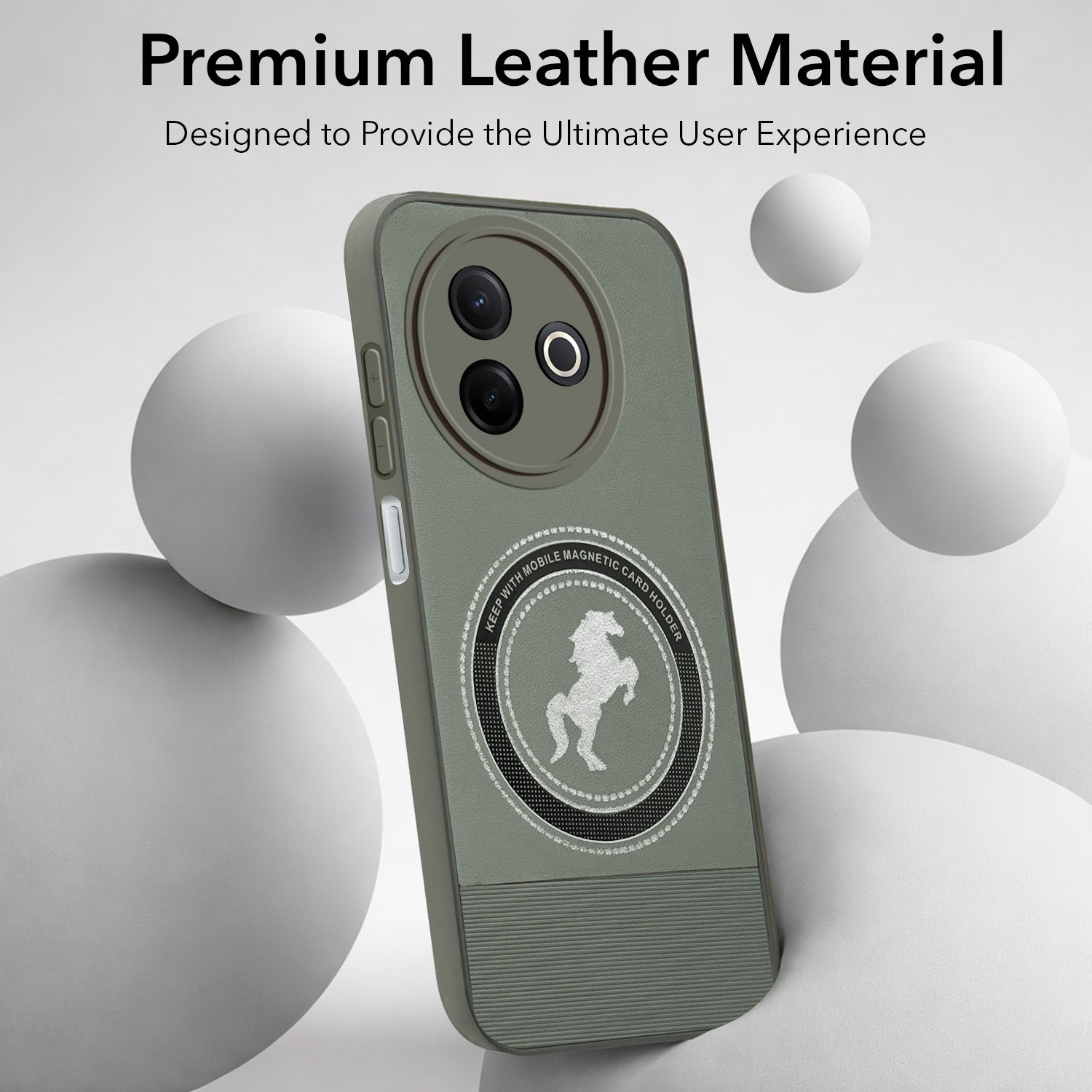 For Vivo Y39 Back Cover Case PU Leather Finish (Professional Minimalist Texture | MagSafe Compatile | Camera Protection | Sleek Sober Formal)