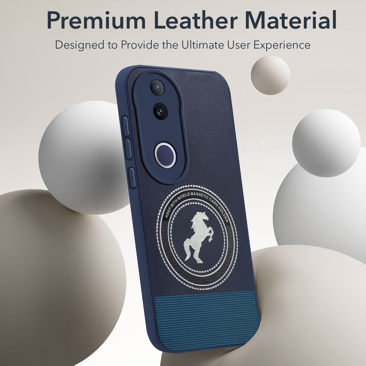 For Vivo T4R Back Cover Case PU Leather Finish (Professional Minimalist Texture | MagSafe Compatile | Camera Protection | Sleek Sober Formal)