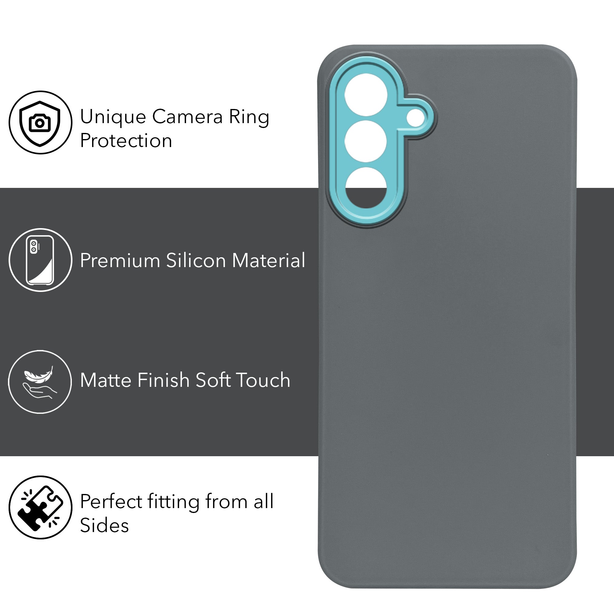 For Samsung Galaxy A26 5G Back Cover Case Matte Silicone (Dual Colour |Full Camera Protection | Sleek and Professional)