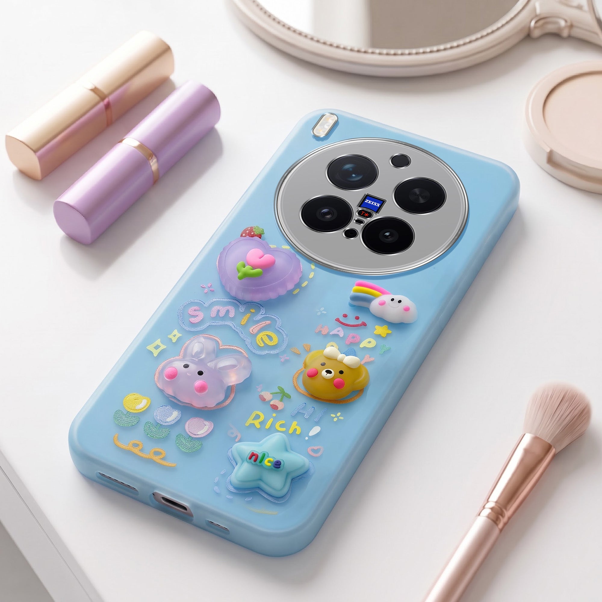 For Vivo X300 Pro Back Cover Case (3D Cute Cartoons | Hard Back Side Soft | Matte Premium Finish | HD Printing)