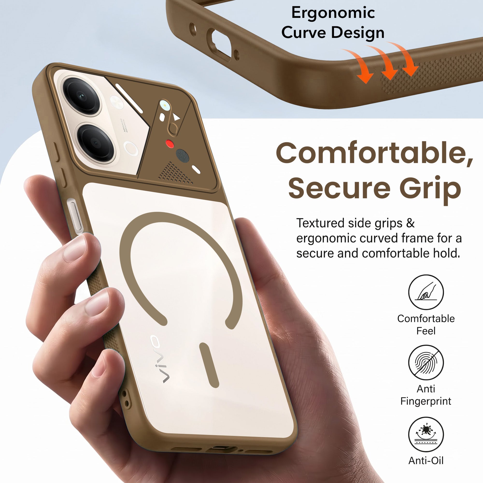 For Vivo Y05 4G | Vivo T5 Lite 5G Back Cover Case Lifetime Anti-Yellow Clear (Camera Protection | Side Grip | Wireless MagSafe Compatible)