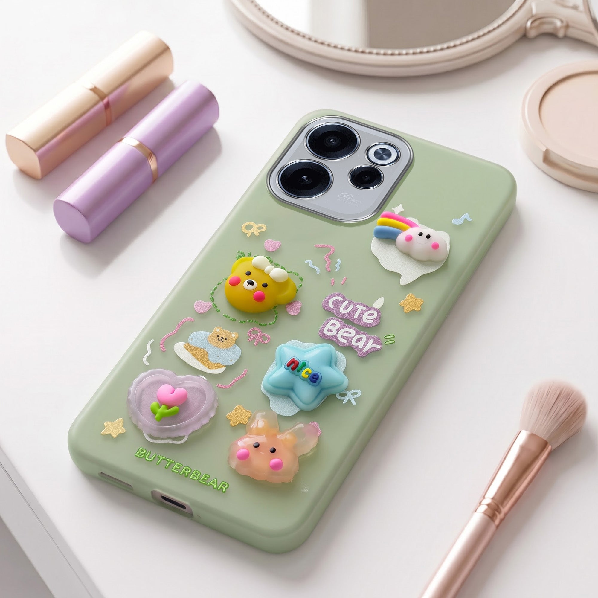 For Oppo Reno 15c Back Cover Case (3D Cute Cartoons | Hard Back Side Soft | Matte Premium Finish | HD Printing)