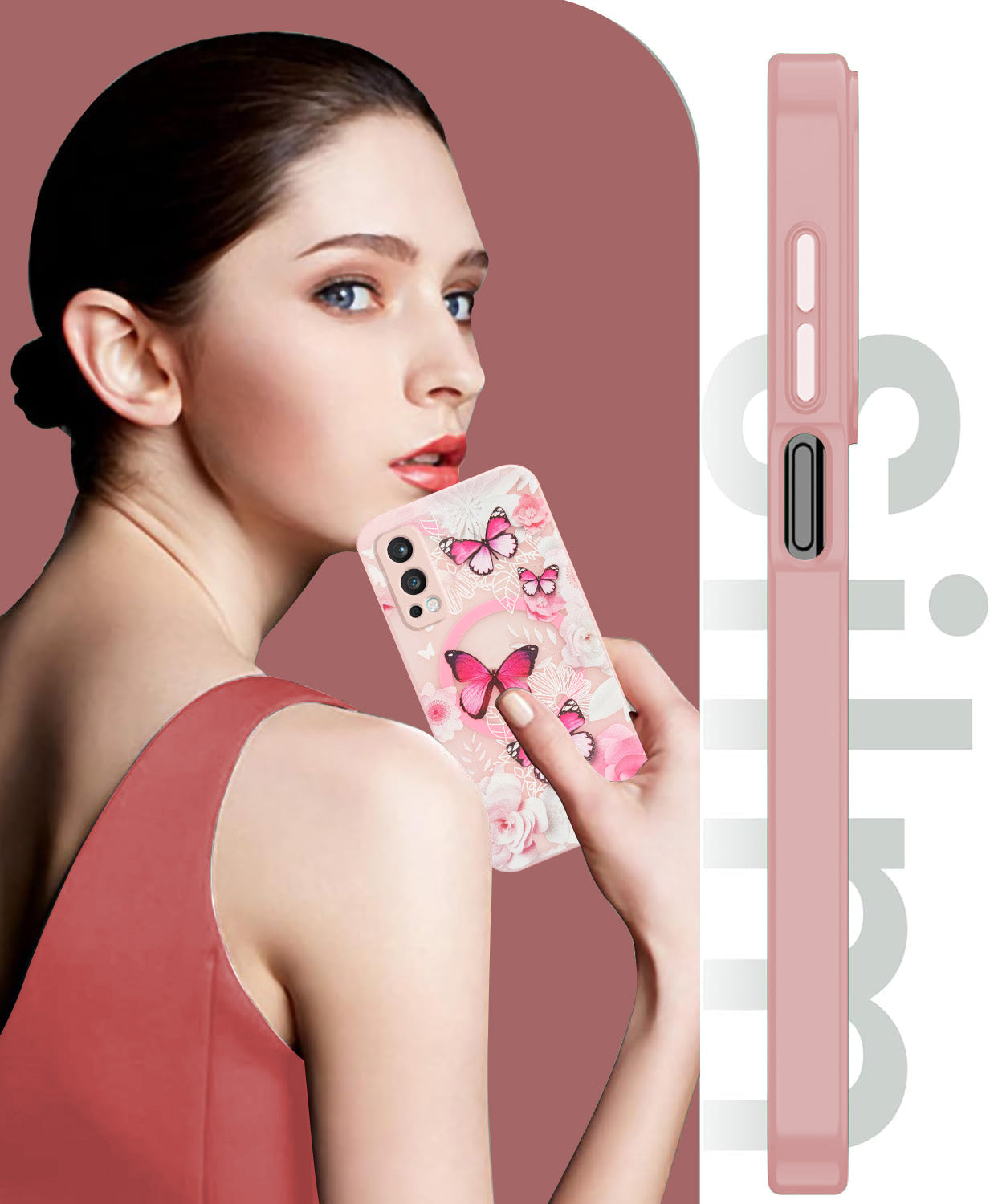 For OnePlus Nord 2 Back Cover Case (Cute Floral Design | Flower Print for Girls | MagSafe Compatible Wireless Charging)