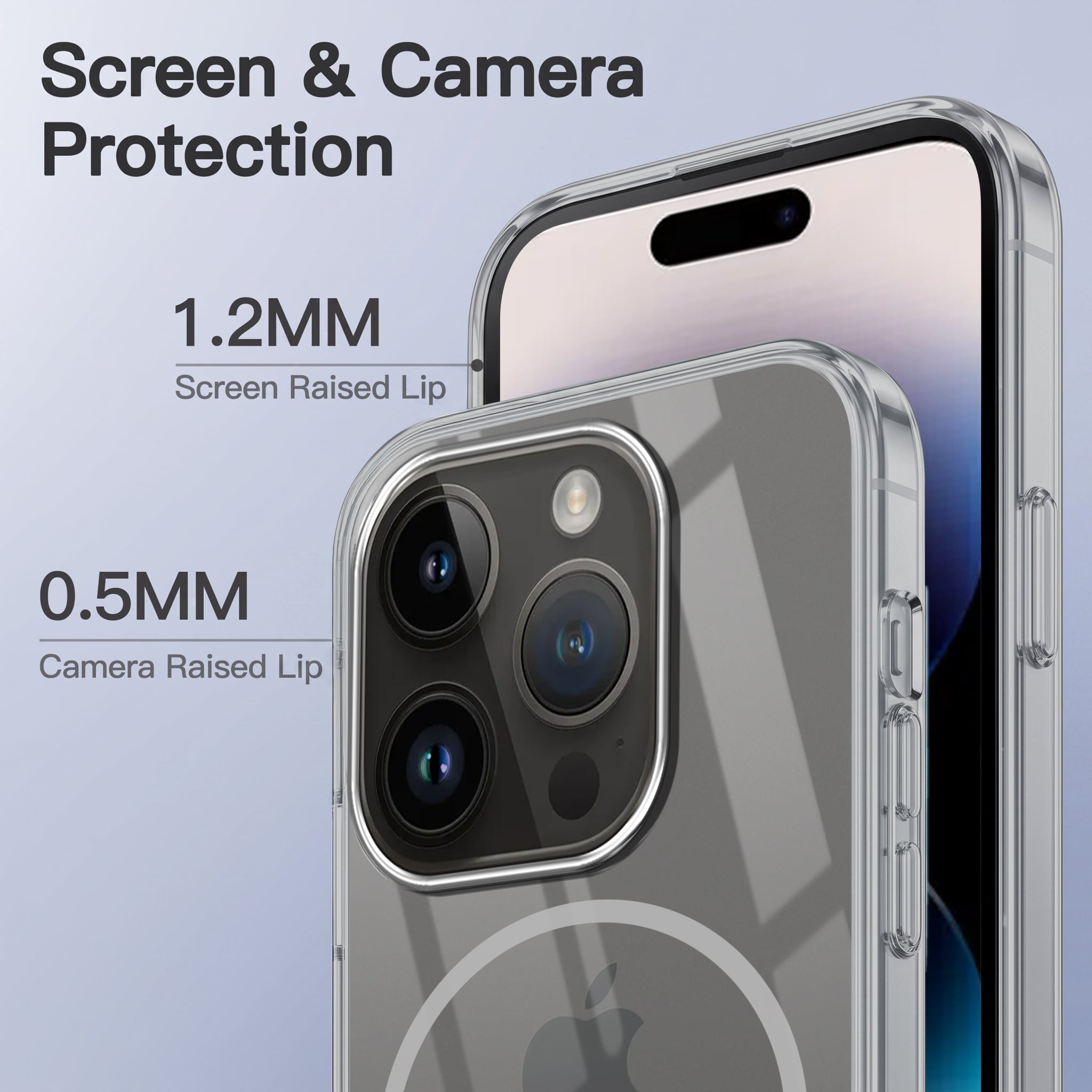 For Apple iPhone 14 Pro Back Case Cover Crystal Anti Yellow (Unbreakable PC | MagSafe Wireless Charging Support |Camera Protection Bump)