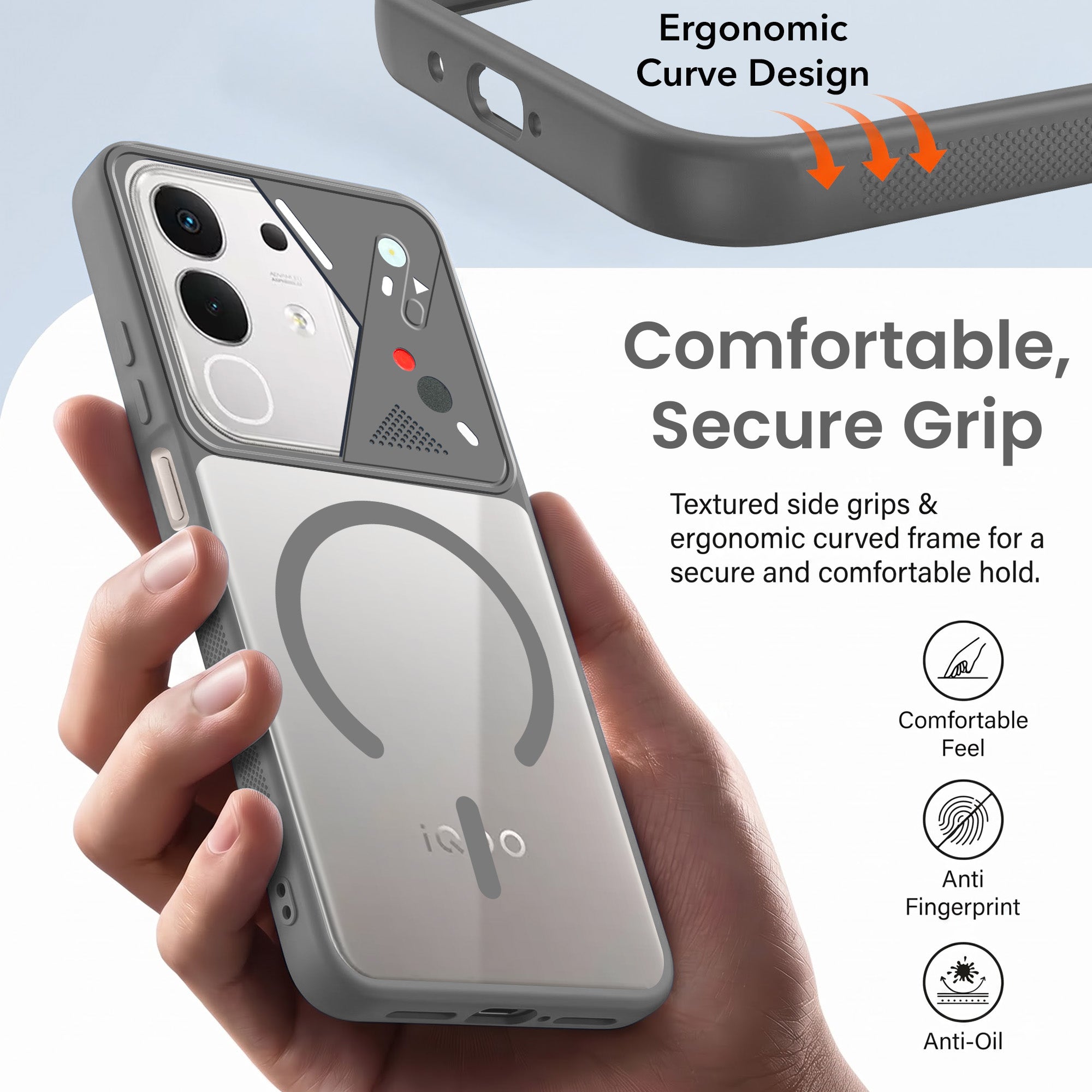 For Vivo iQOO Z10x Back Cover Case Lifetime Anti-Yellow Clear (Camera Protection | Side Grip | Wireless MagSafe Compatible)