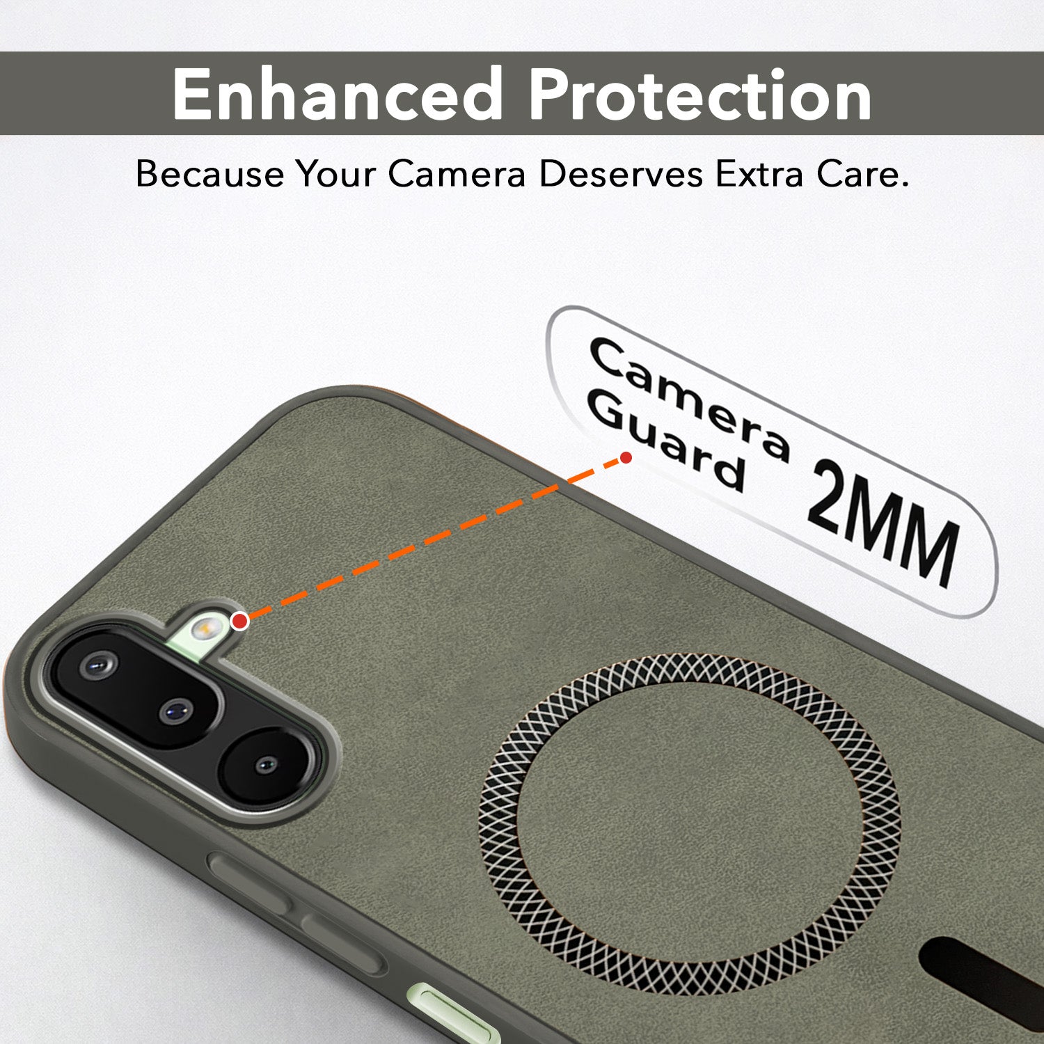 For Samsung Galaxy M16 5G | Samsung Galaxy F16 5G Back Cover Case Leather Finish (MagSafe Compatible Wireless Charging | Soft Touch | Camera Bump Protection)