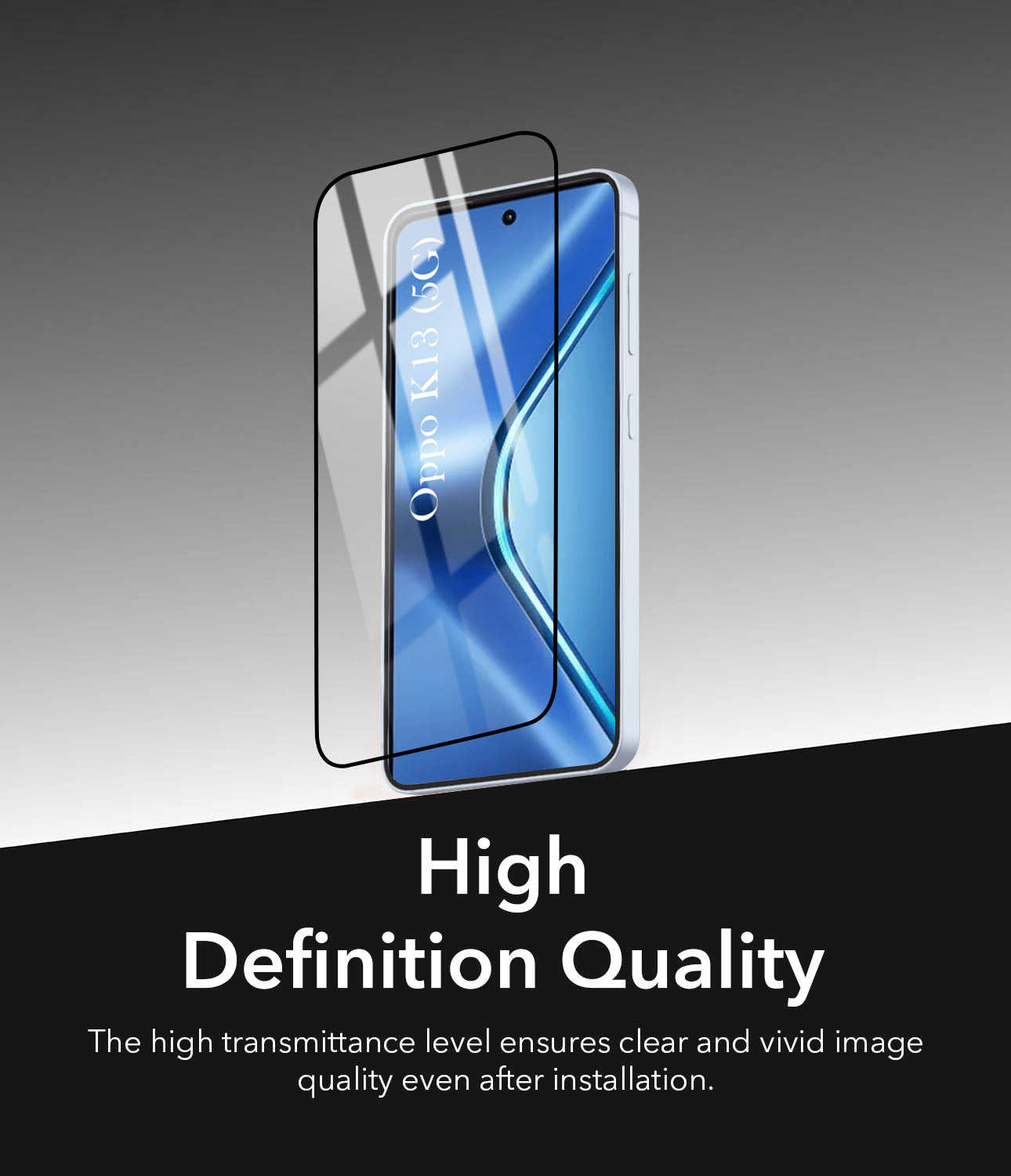 (Pack of 2) Tempered Glass For Oppo K13 Military-Grade Gorilla Tempered Glass Screen Protector With Installation Kit | Shatterproof, Full Coverage, HD Clear, Scratch Resistant