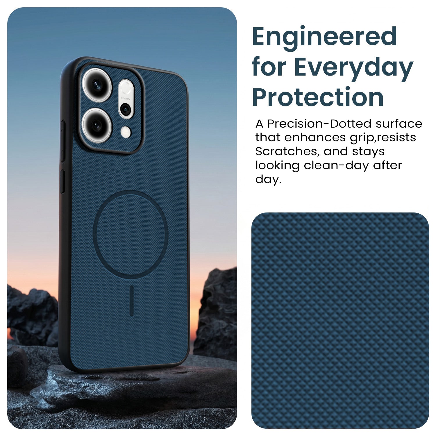 For Oppo Reno14 5G Back Cover Case PU Leather (Texture Grip Design | Professional Minimalist | Camera Protection | Soft and Flexible)