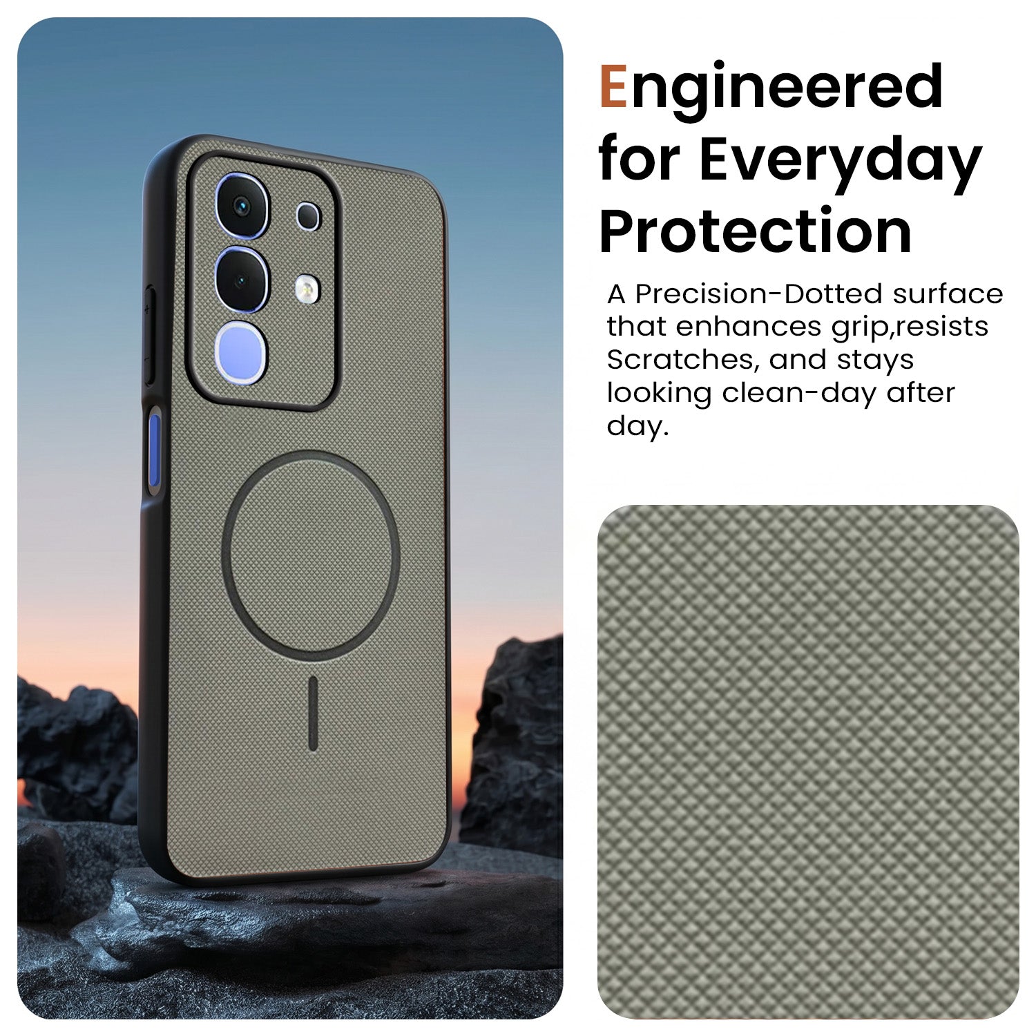 For Vivo iQOO Z10x Back Cover Case PU Leather (Texture Grip Design | Professional Minimalist | Camera Protection | Soft and Flexible)