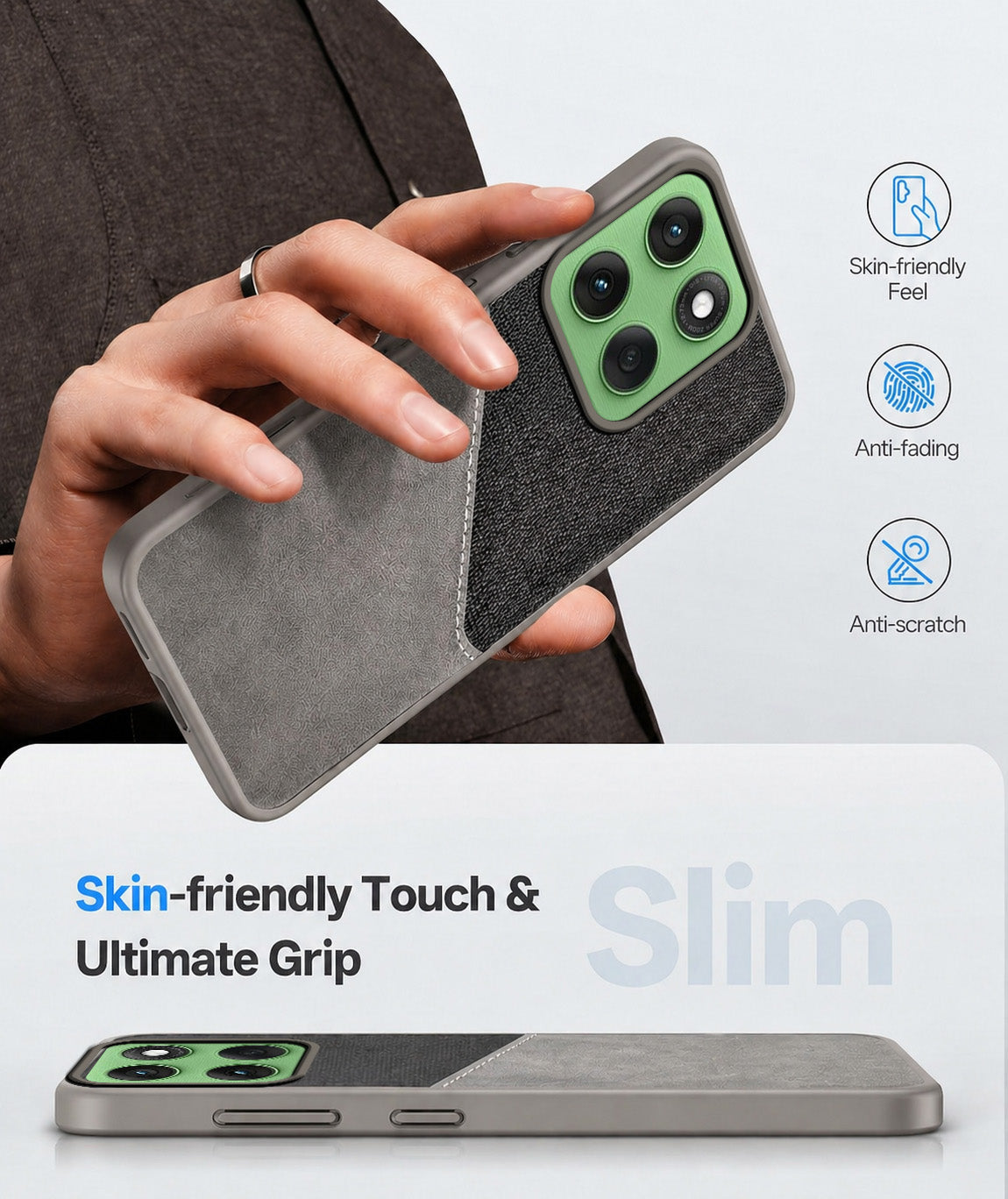 For Motorola Moto Edge 60 Back Cover Case (Dual PU Leather Stitch | Professional Minimalist | Soft and Flexible)
