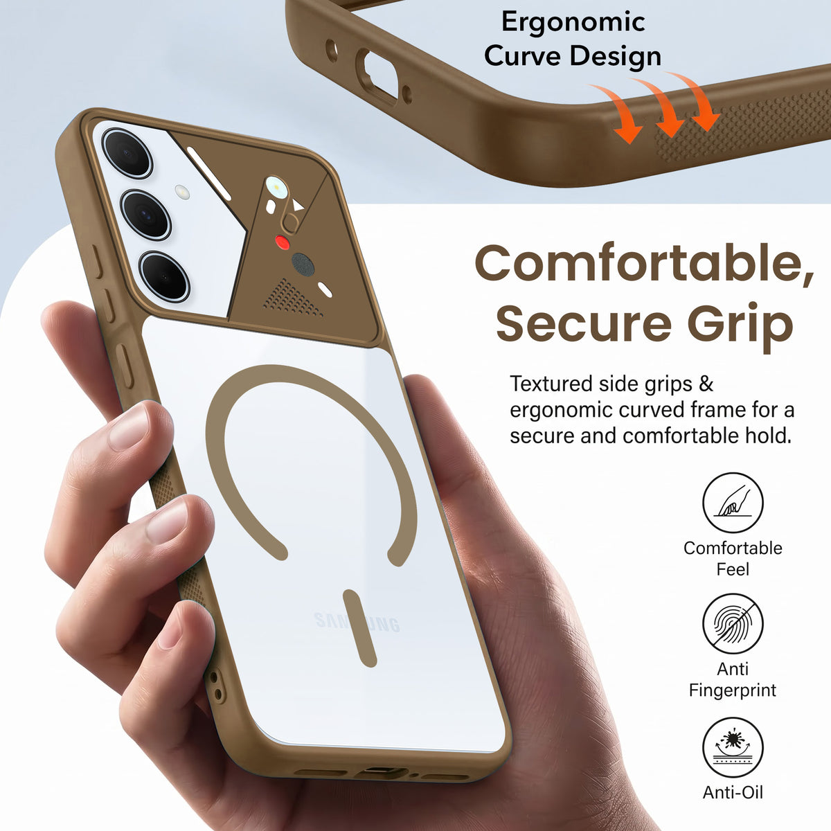 For Samsung Galaxy A35 5G Back Cover Case Lifetime Anti-Yellow Clear (Camera Protection | Side Grip | Wireless MagSafe Compatible)
