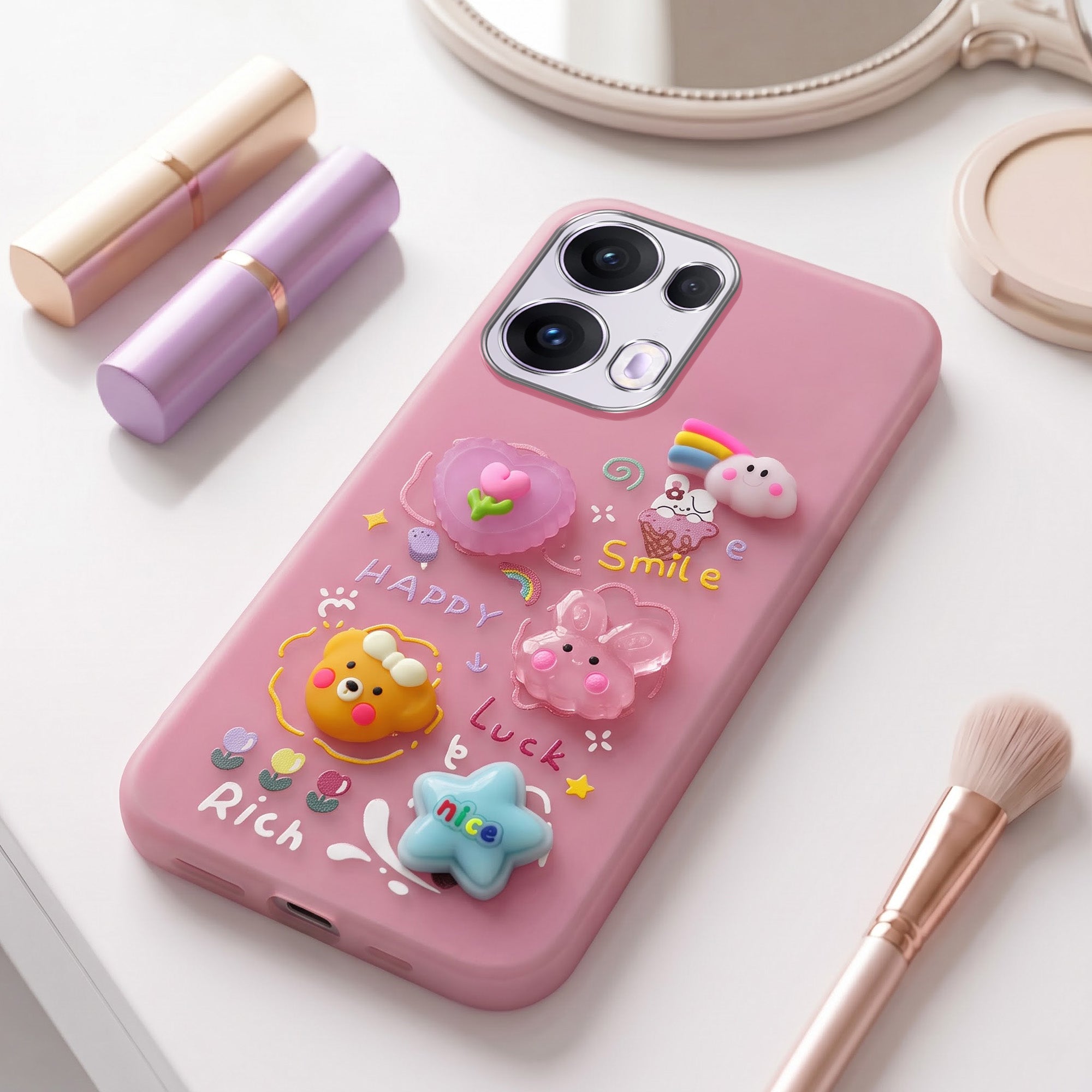 For Oppo Reno13 Pro 5G | Oppo Reno 13 Pro 5G Back Cover Case (3D Cute Cartoons | Hard Back Side Soft | Matte Premium Finish | HD Printing)