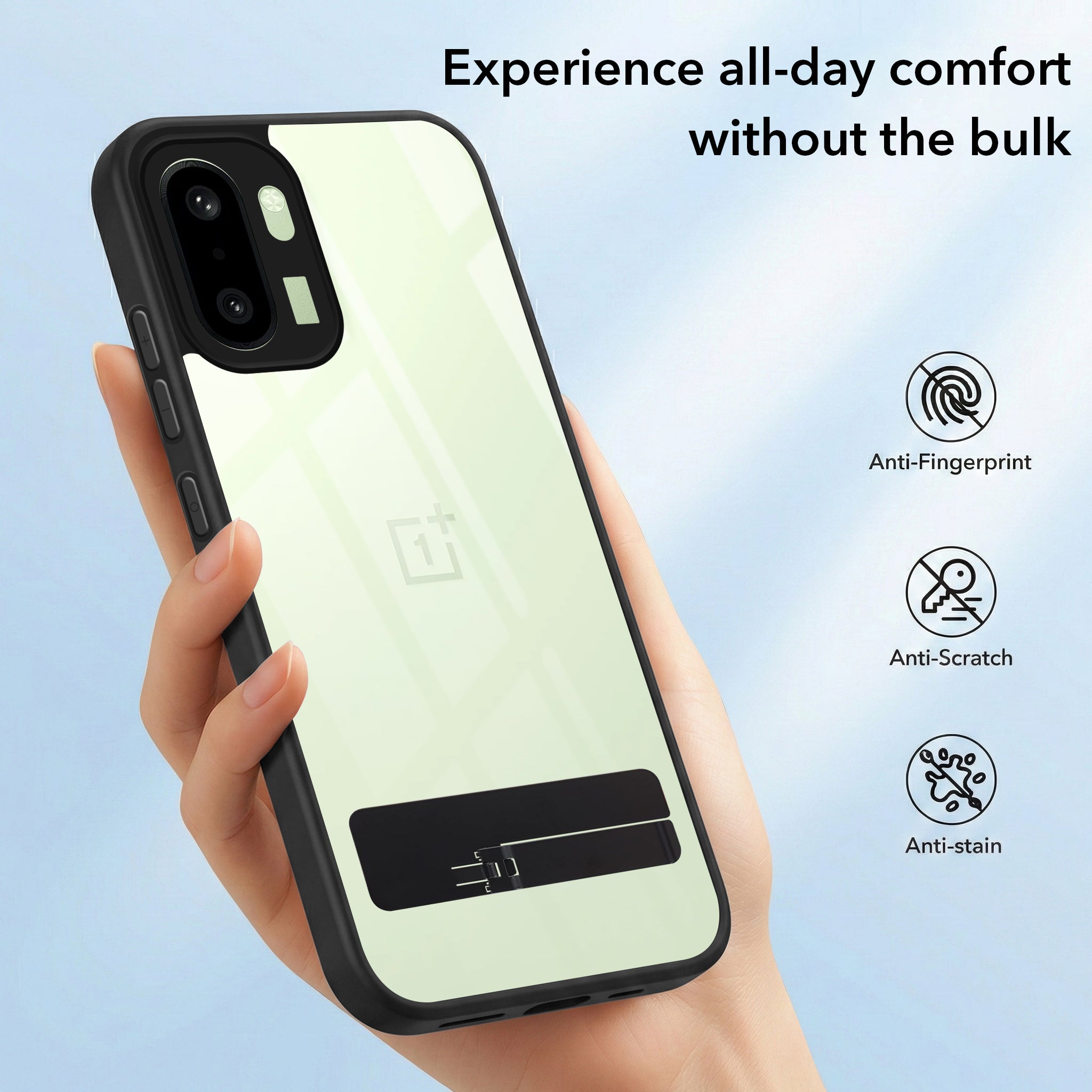 For OnePlus 15R Back Cover Case (Built-in Stand | Lifetime Anti Yellow | Kickstand Shockproof | Camera Protection | MagSafe Compatible)