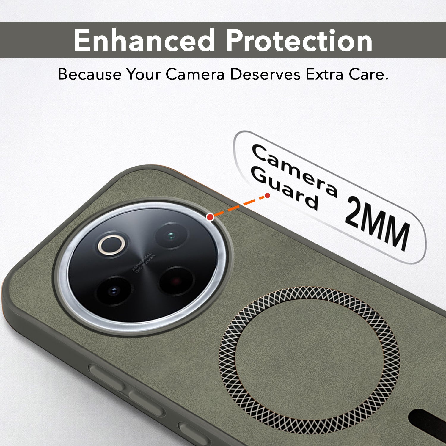 For Vivo iQOO Z10 Back Cover Case Leather Finish (MagSafe Compatible Wireless Charging | Soft Touch | Camera Bump Protection)