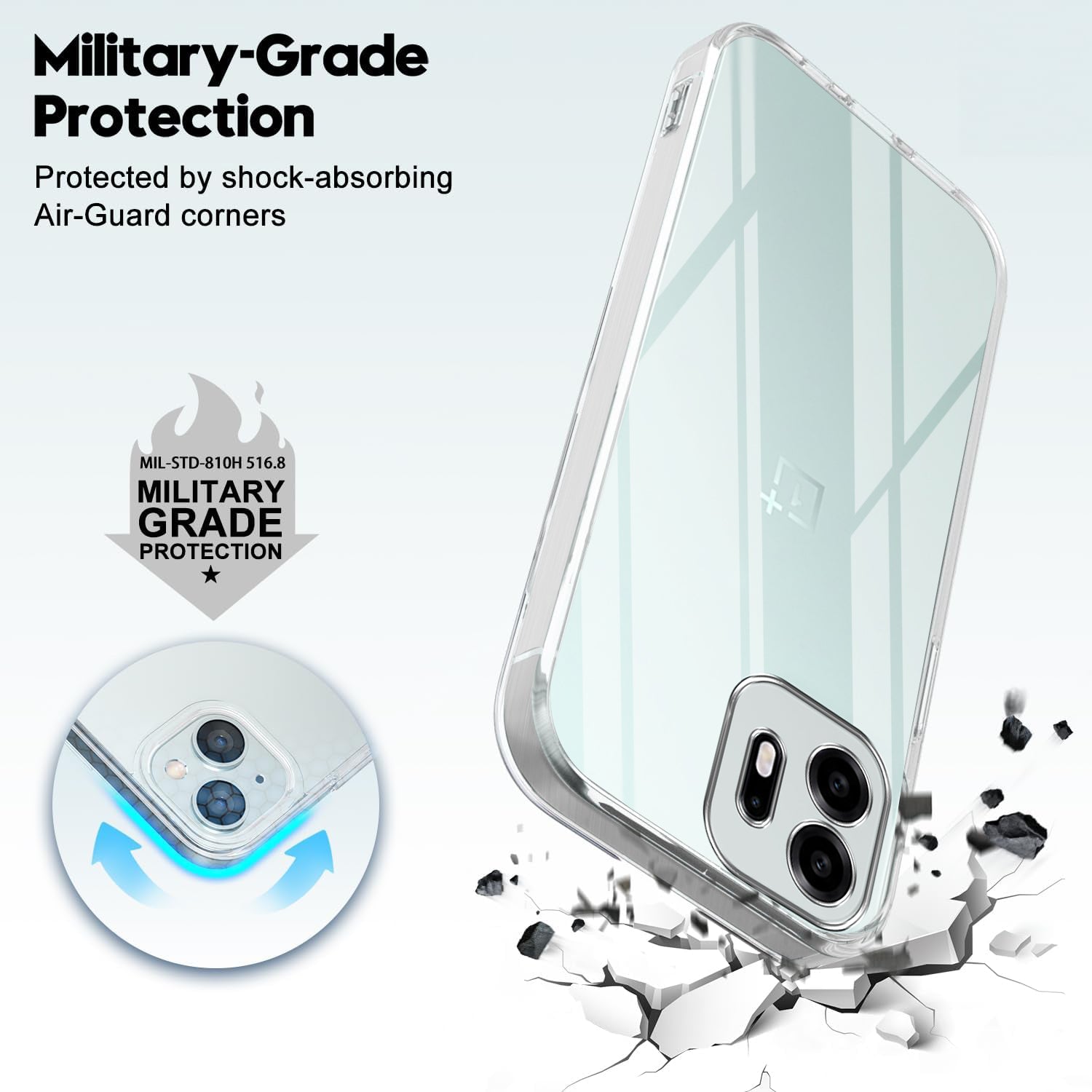 For OnePlus N6 Back Cover Shockproof Crystal-Clear (Drop & Camera Protection | Hard Polycarbonate)
