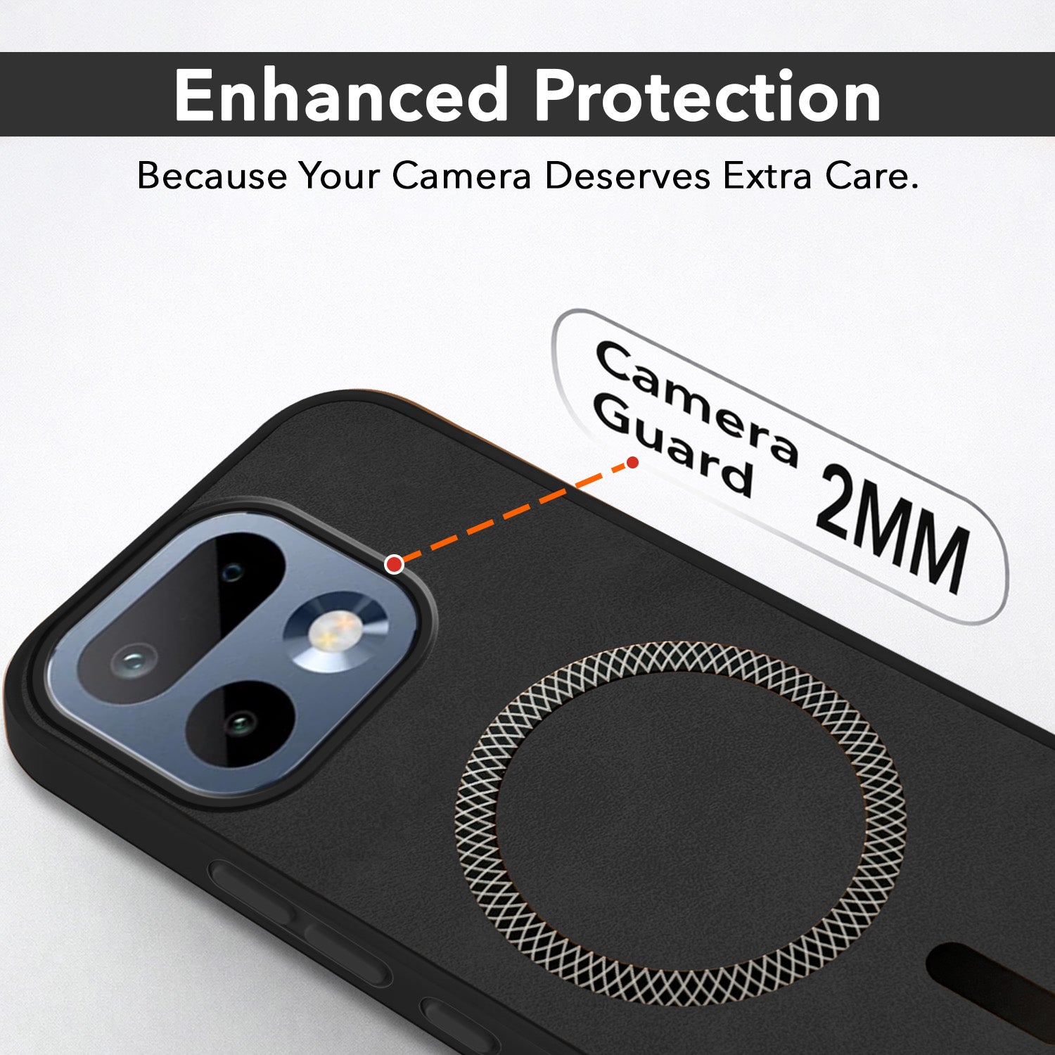 For Realme 16 Pro Back Cover Case Leather Finish (MagSafe Compatible Wireless Charging | Soft Touch | Camera Bump Protection)
