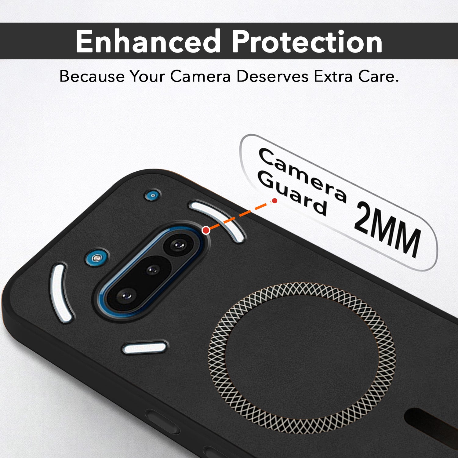 For Nothing Phone 3A 5G Back Cover Case Leather Finish (MagSafe Compatible Wireless Charging | Soft Touch | Camera Bump Protection)