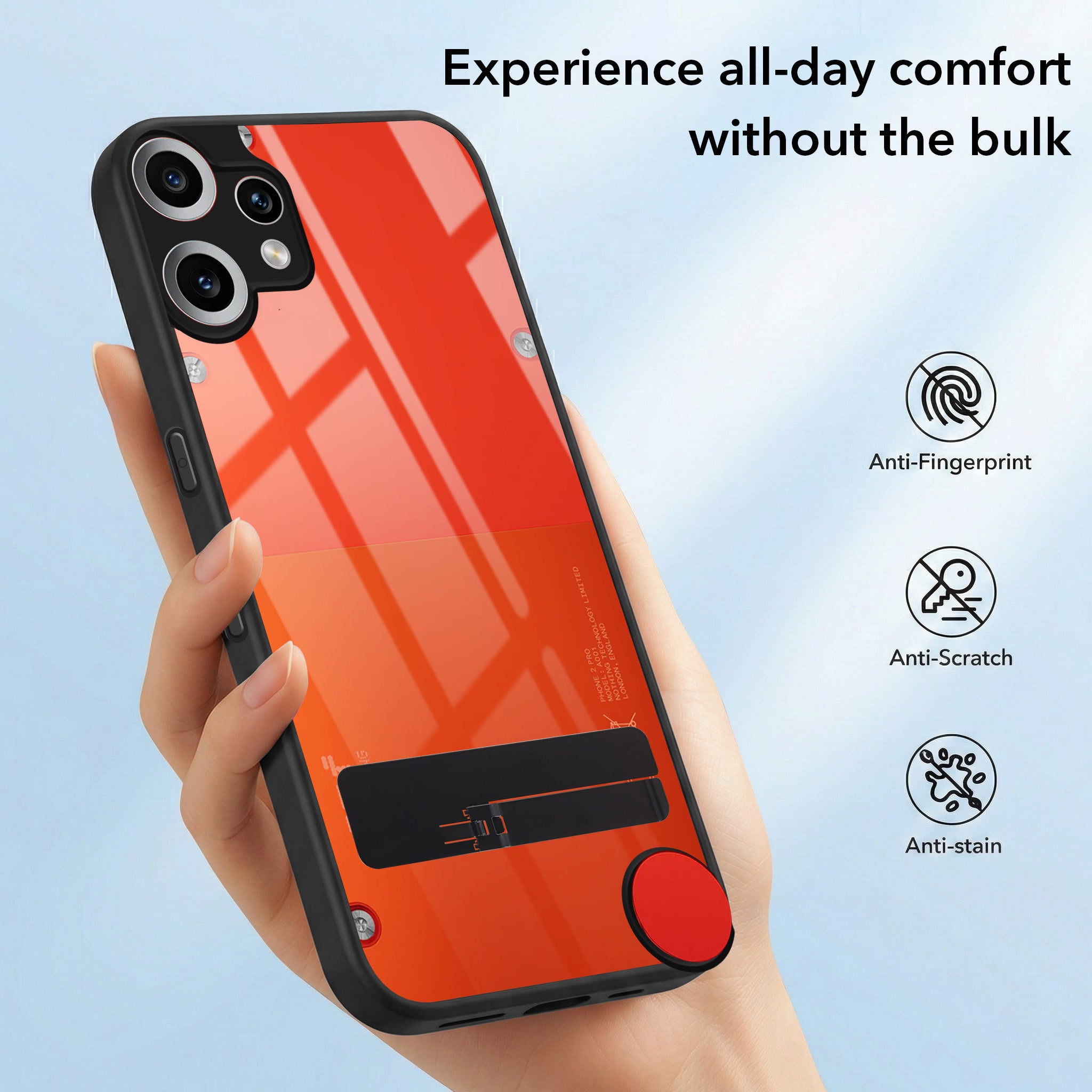 For Nothing CMF Phone 2 Pro Back Cover Case (Built-in Stand | Lifetime Anti Yellow | Kickstand Shockproof | Camera Protection | MagSafe Compatible)