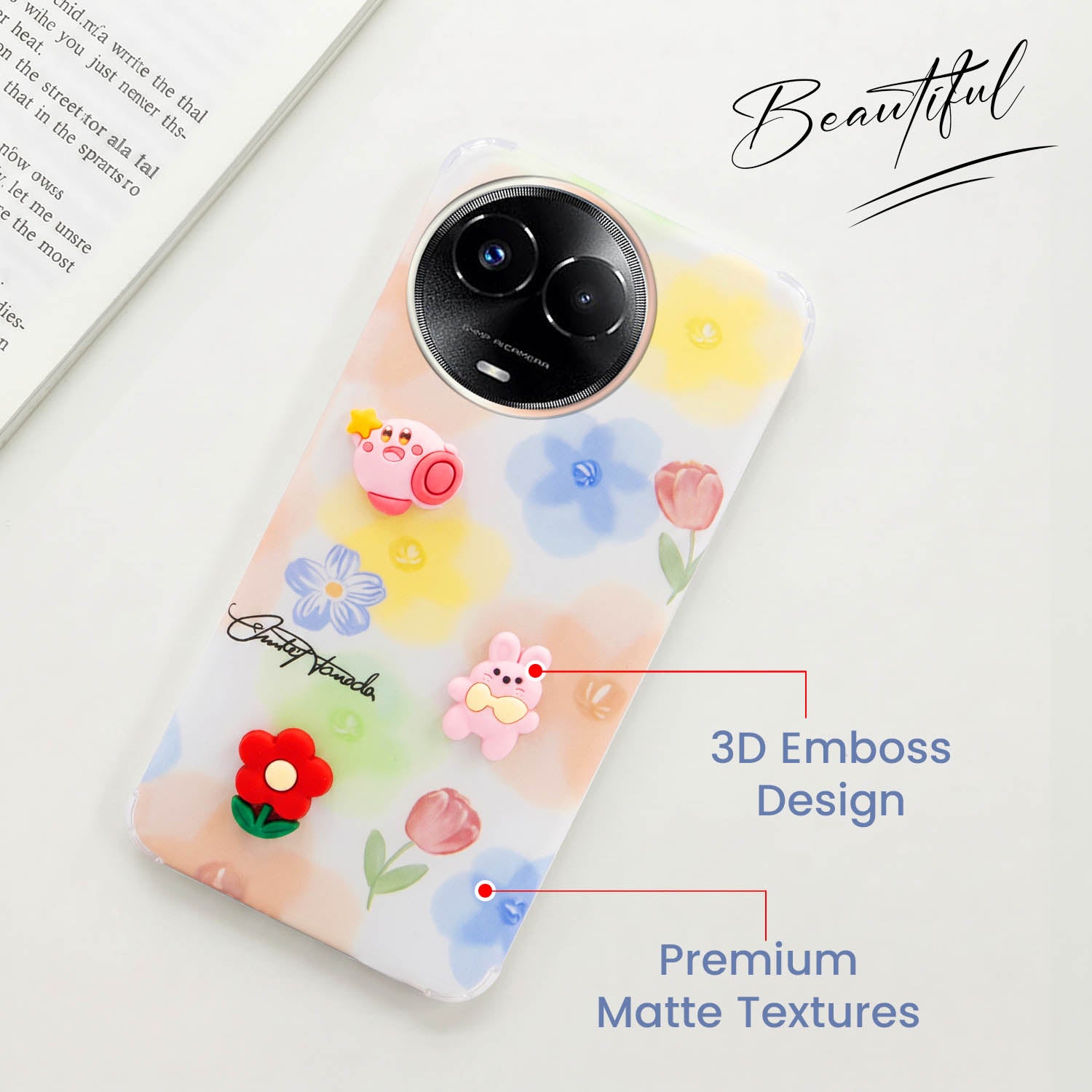 For Realme 11 5G | Realme 11x 5G Back Cover Case (3D Cute Cartoons | Hard Back Side Soft | Matte Premium Finish | HD Printing)