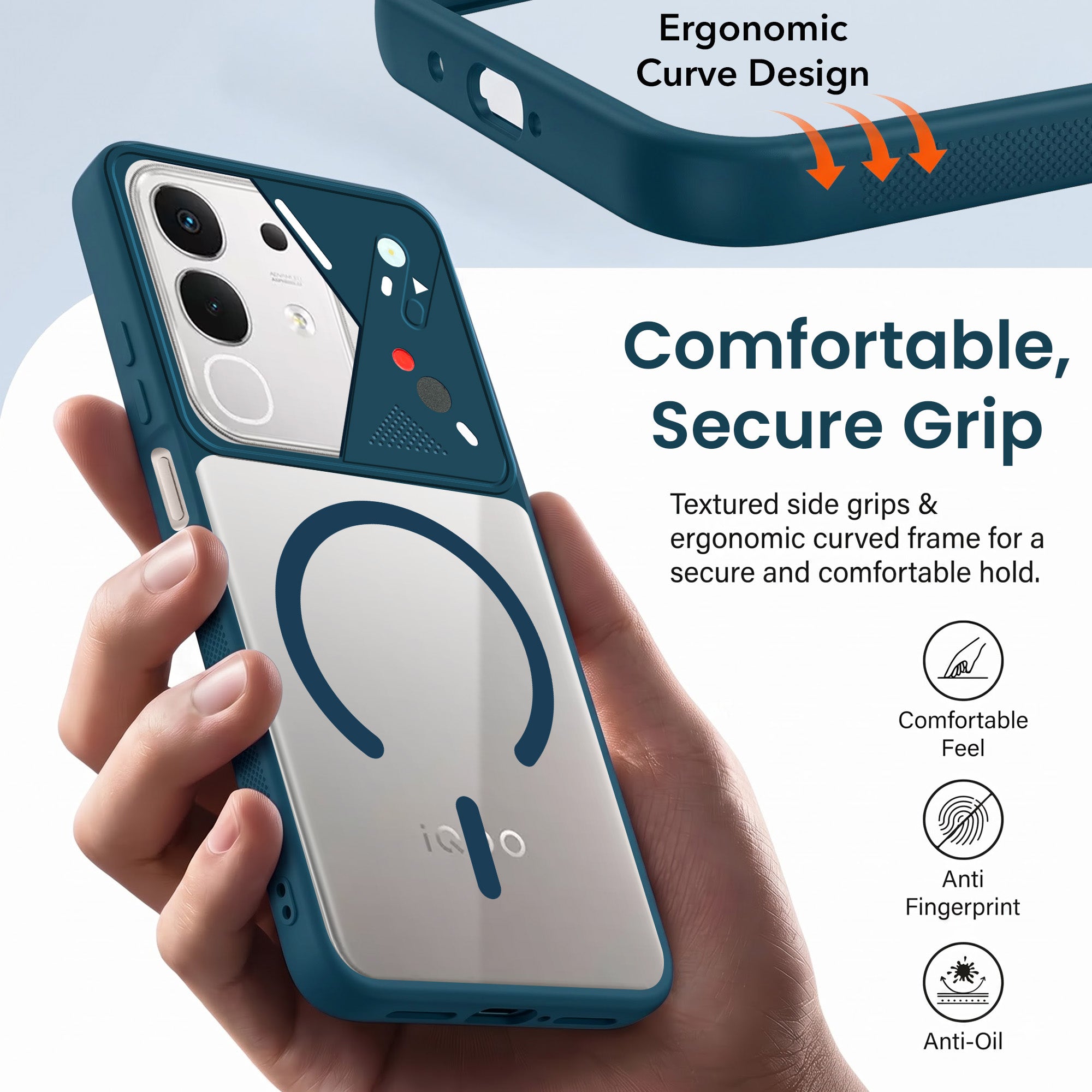 For Vivo iQOO Z10x Back Cover Case Lifetime Anti-Yellow Clear (Camera Protection | Side Grip | Wireless MagSafe Compatible)